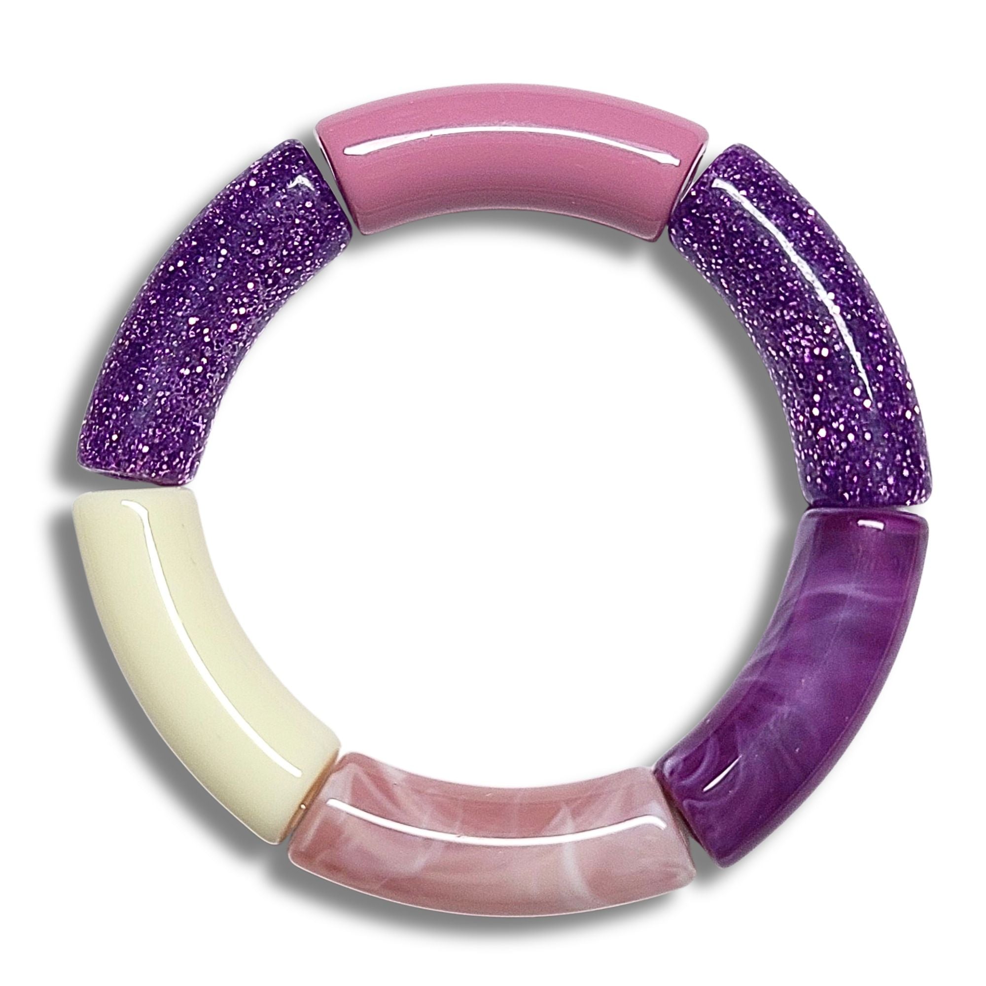 ARTSHOP Camaieux tubes incurvés 12MM violet lot de 6