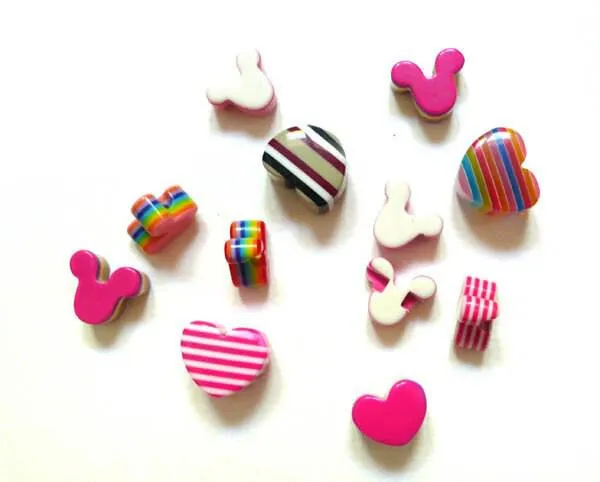 Gingerlily Perles plastique multicolores bonbon x10