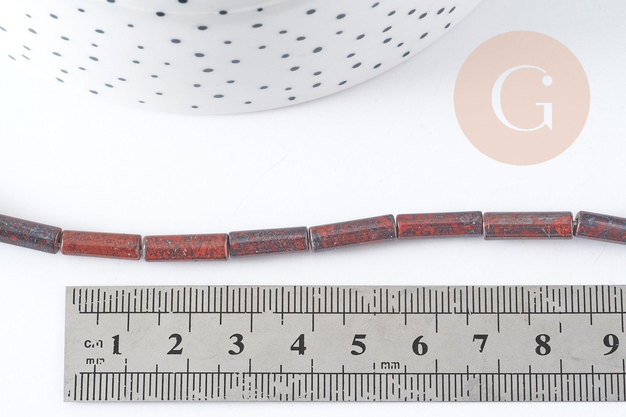 Gingerlily Perles G8904 perle tube agate mousse 40cm