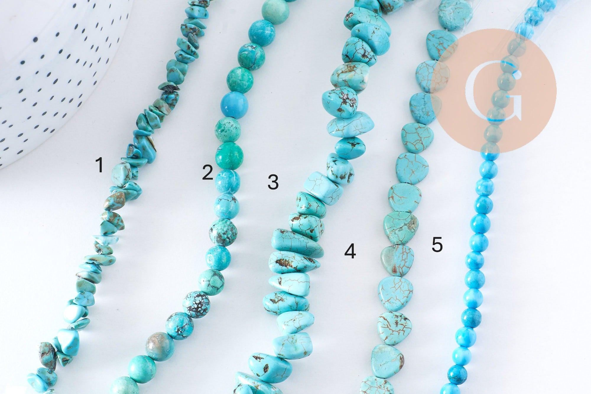 Gingerlily Perles howlite turquoise G1851 fil 37cm 12-18mm