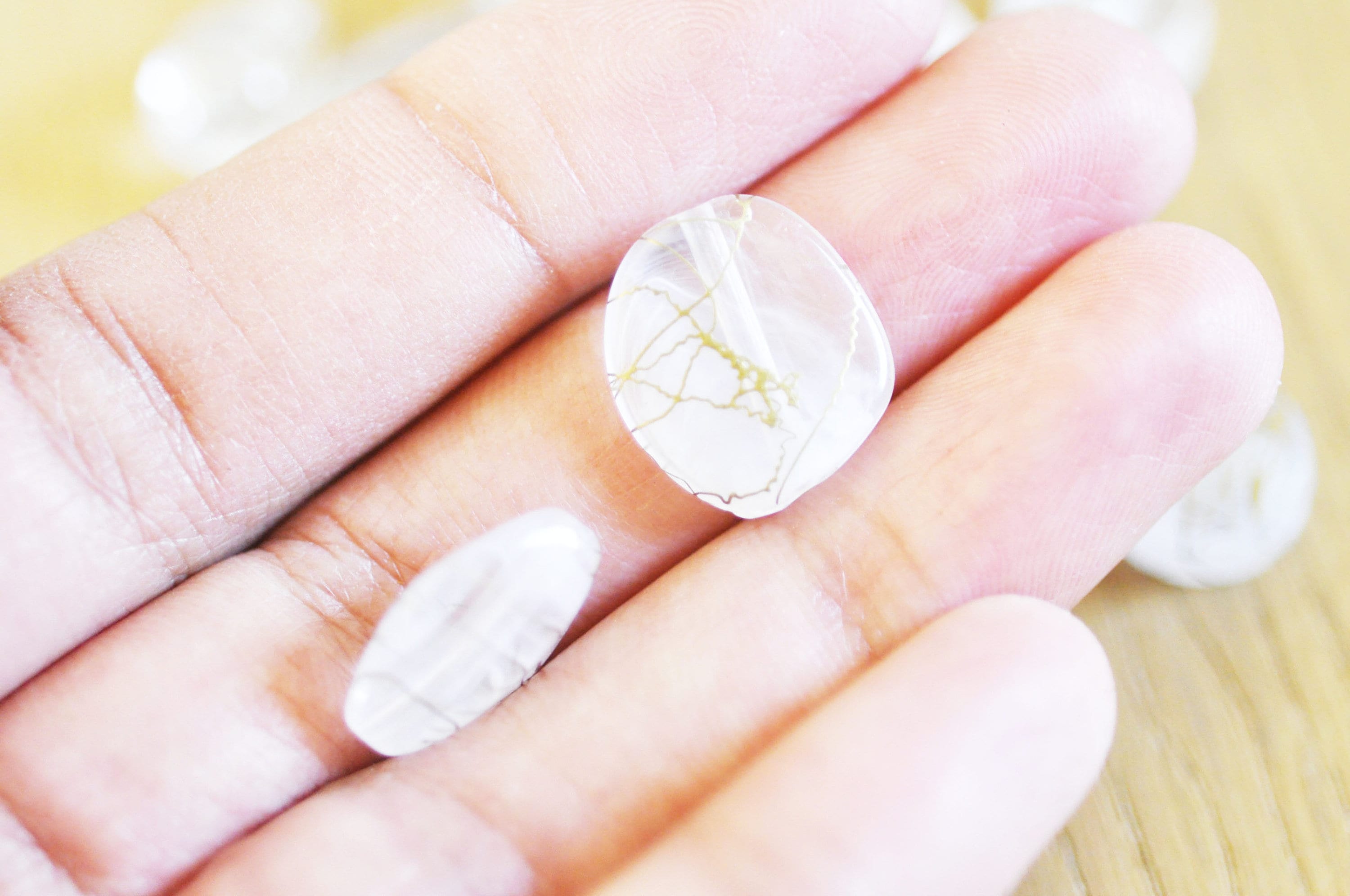 Gingerlily Perles perle acrylique transparente dorée lot 10
