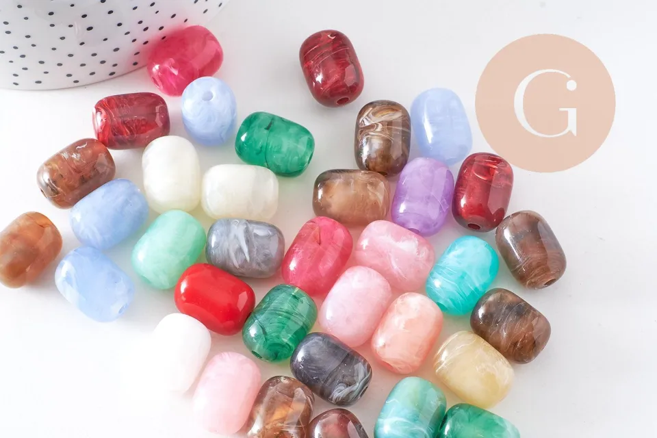 Gingerlily Perles G10492 perle tube acrylique pierre 20x15mm x10