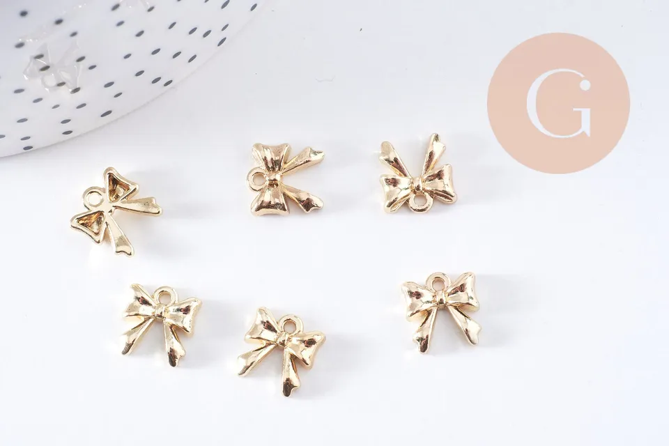 Gingerlily Pendentifs G10651 noeud papillon zamac doré x2