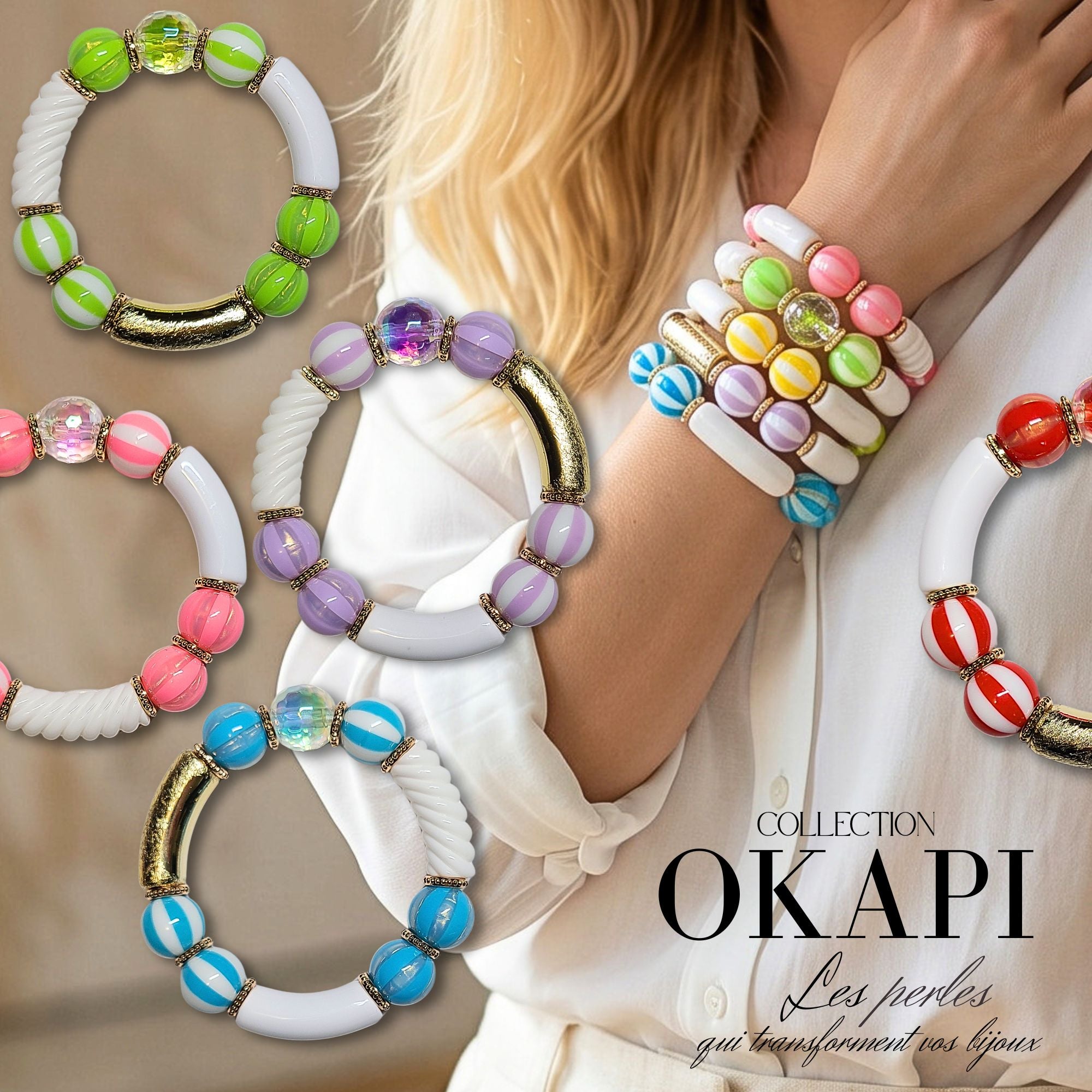 ARTSHOP Bijoux en KITS OKAPI kit bracelet lime à monter