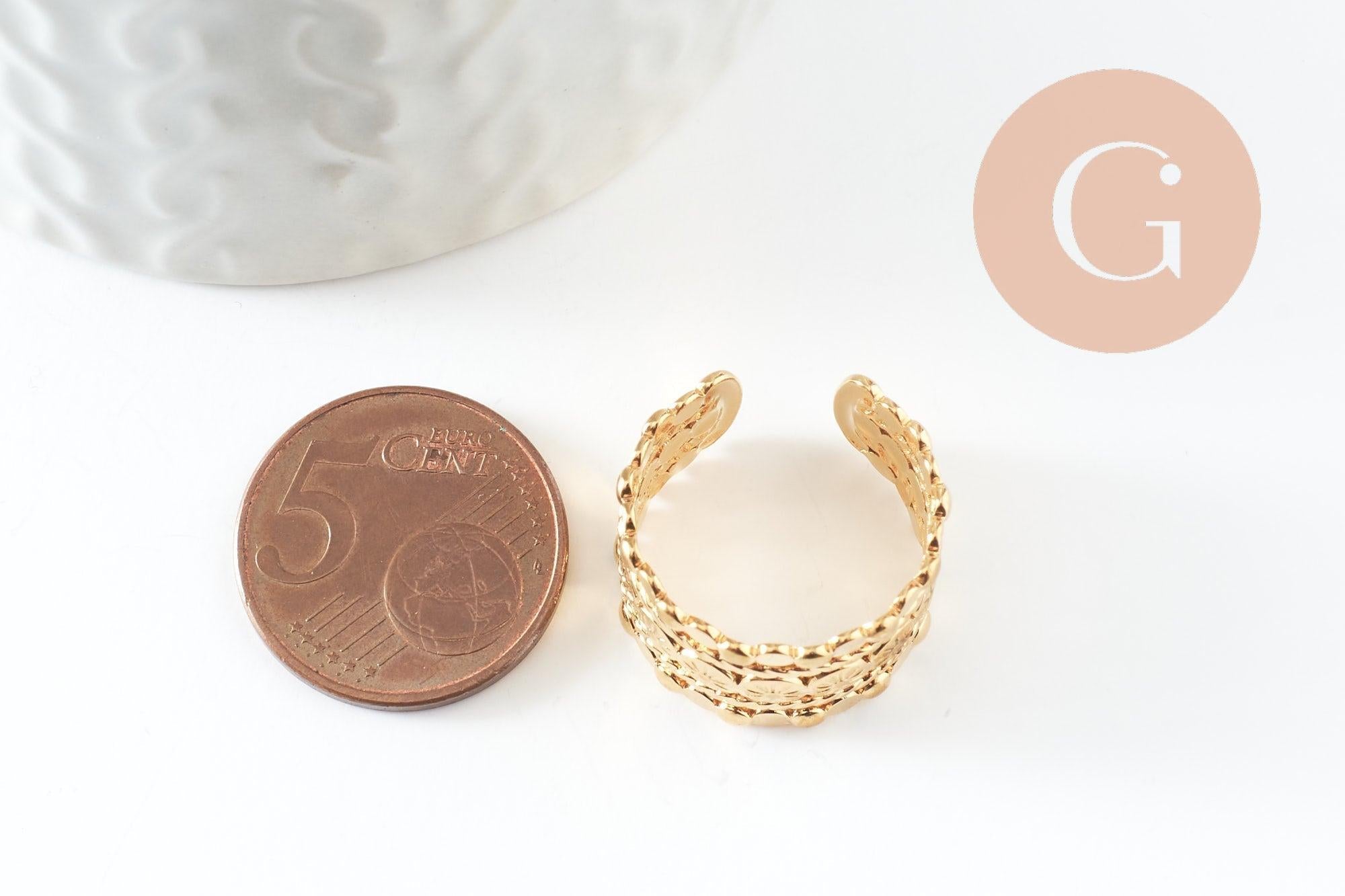 Gingerlily bague pois bague acier doré taille 54 x1 inox