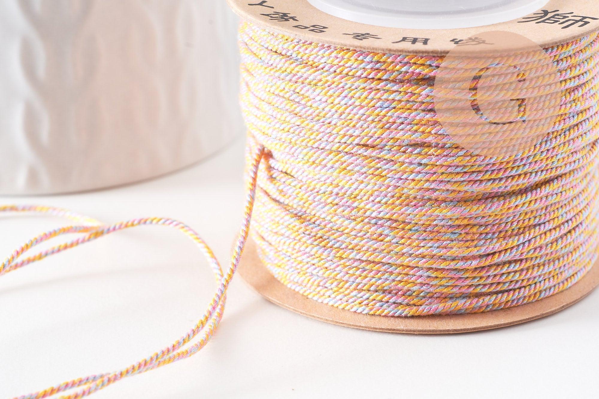 Gingerlily Cordon tressé pastel 1mm x1 mètre