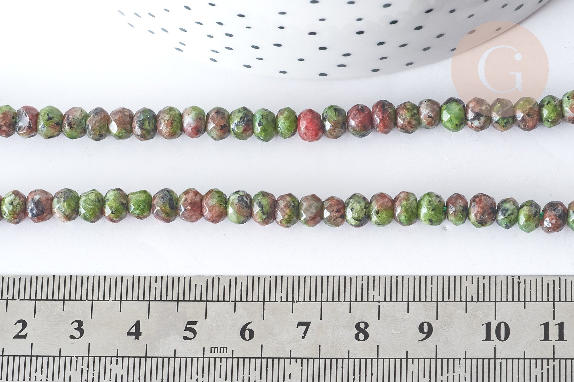 Gingerlily Perles jaspe sésame perles rondelles 6x4mm fil 37cm