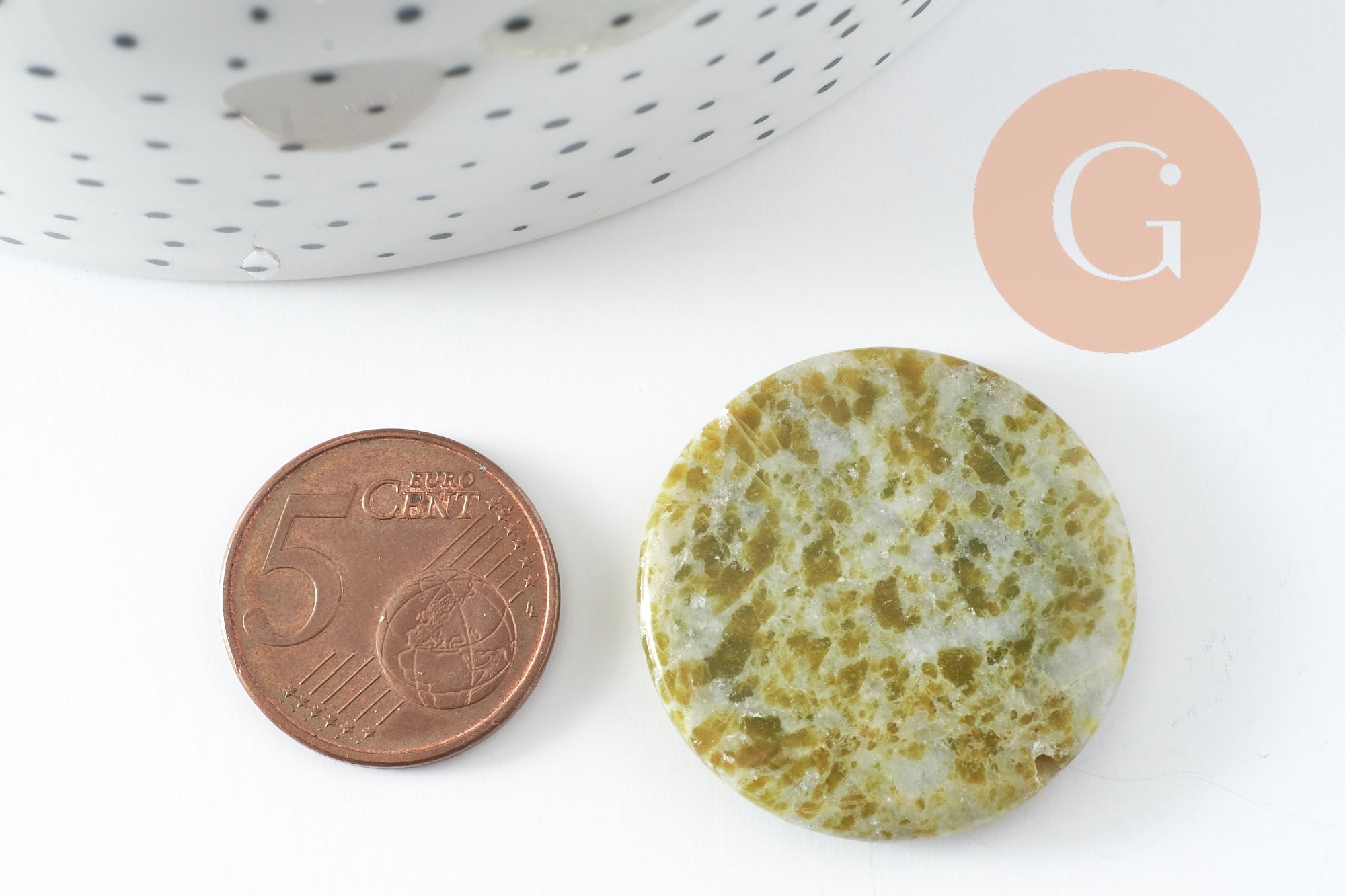Gingerlily Perle ronde jade G0518 vert marbré 29mm x1