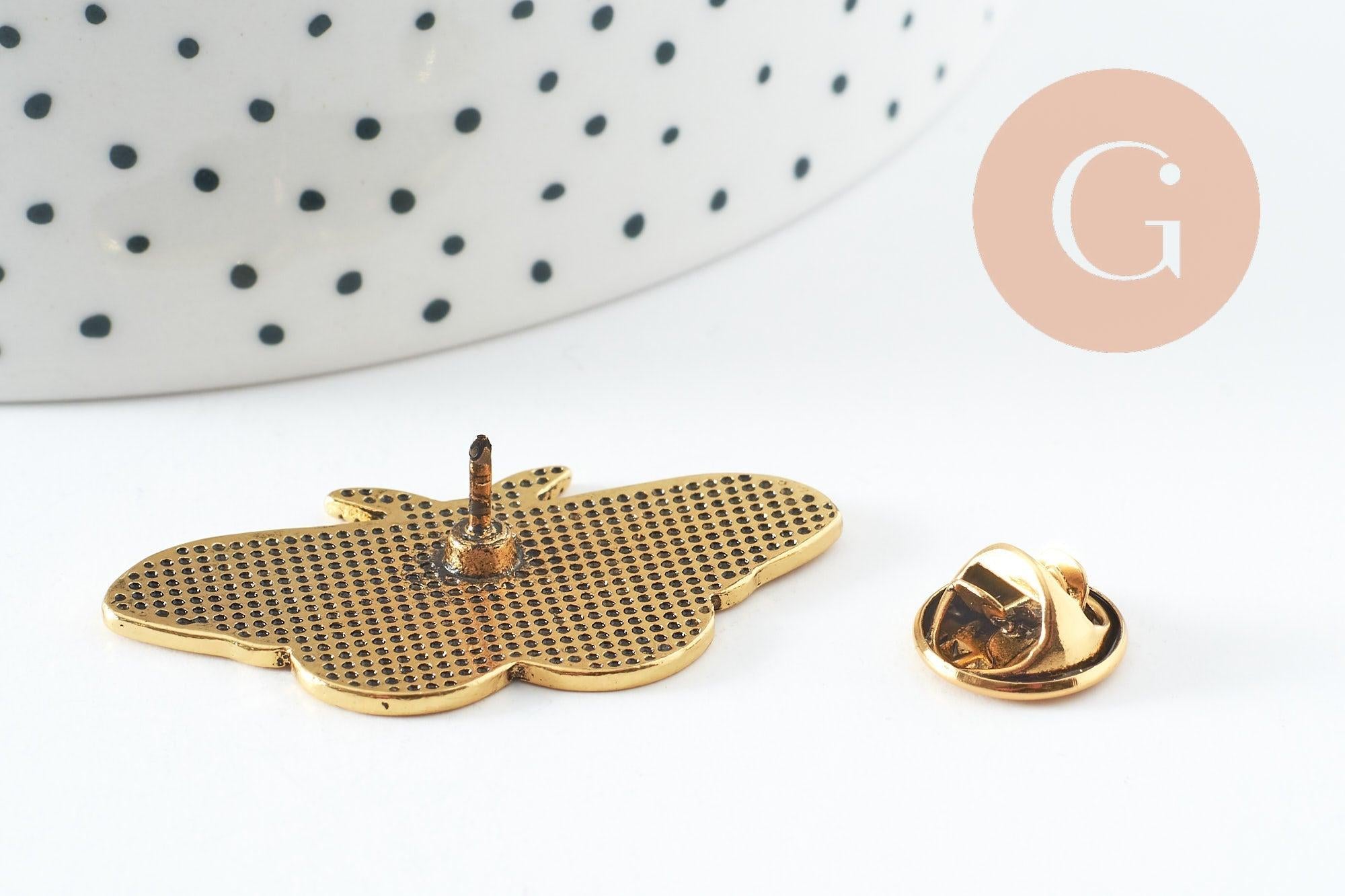 Gingerlily Broches papillon G9787 broche acier doré 41mm