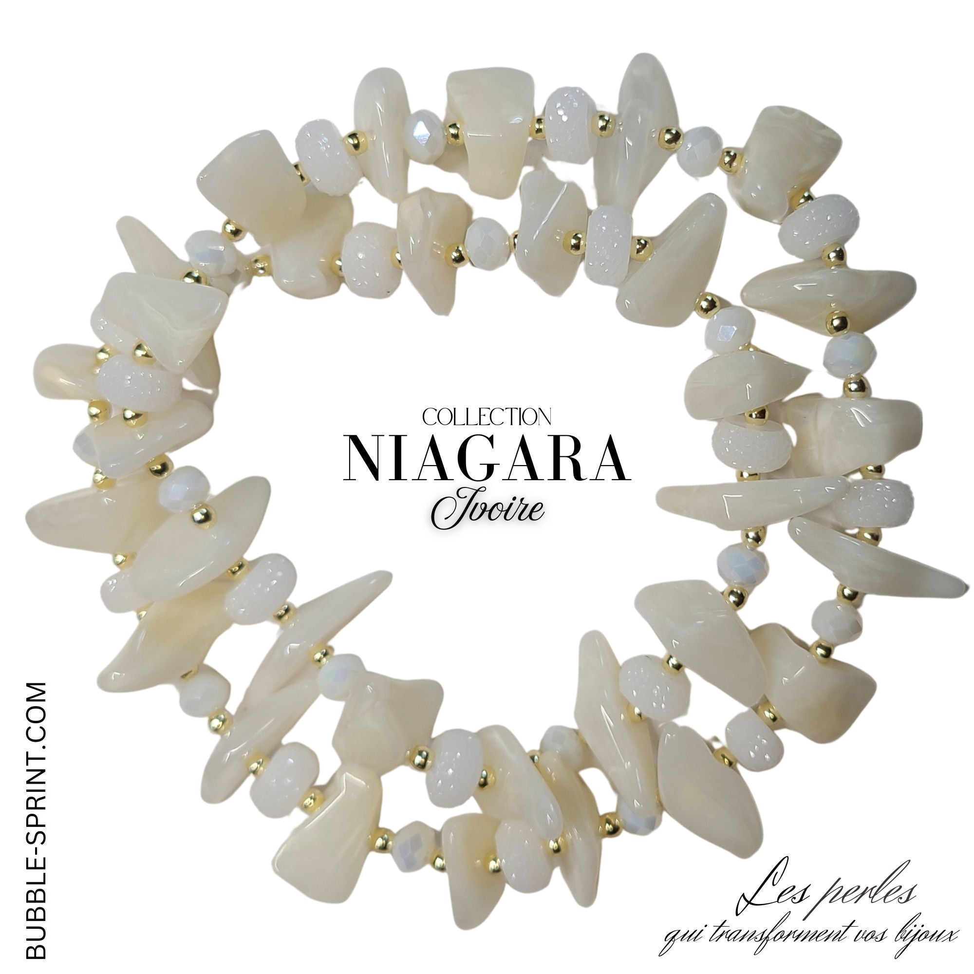 ARTSHOP Niagara Collier Ivoire + kit à faire soi-même 52 cm