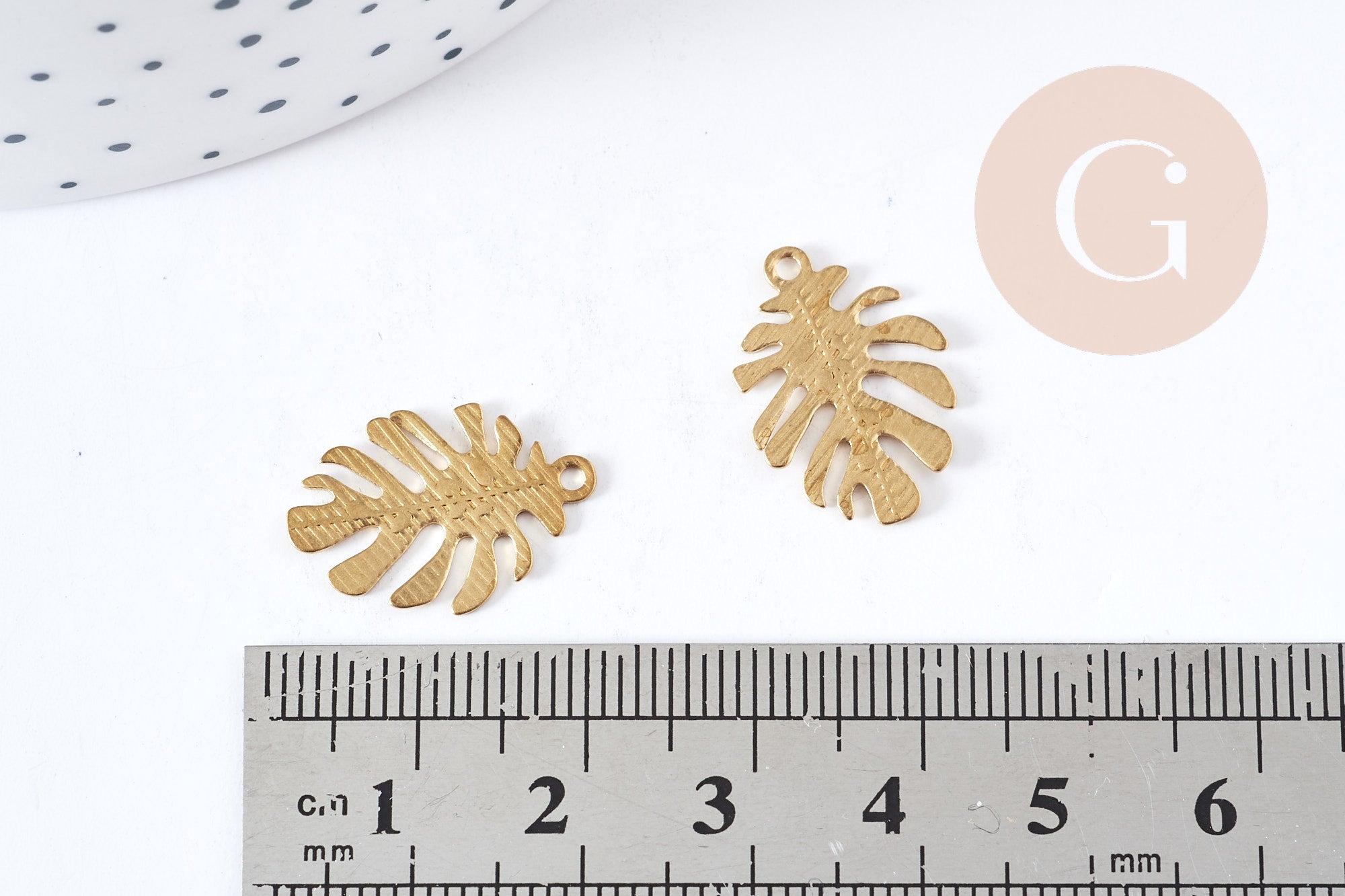 Gingerlily Pendentif feuille monstera G9252 lot 2 brut