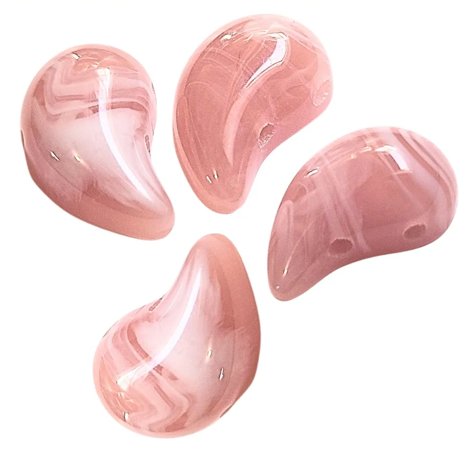 ARTSHOP Magatama 3 perle agate rose marbré 21mm x1