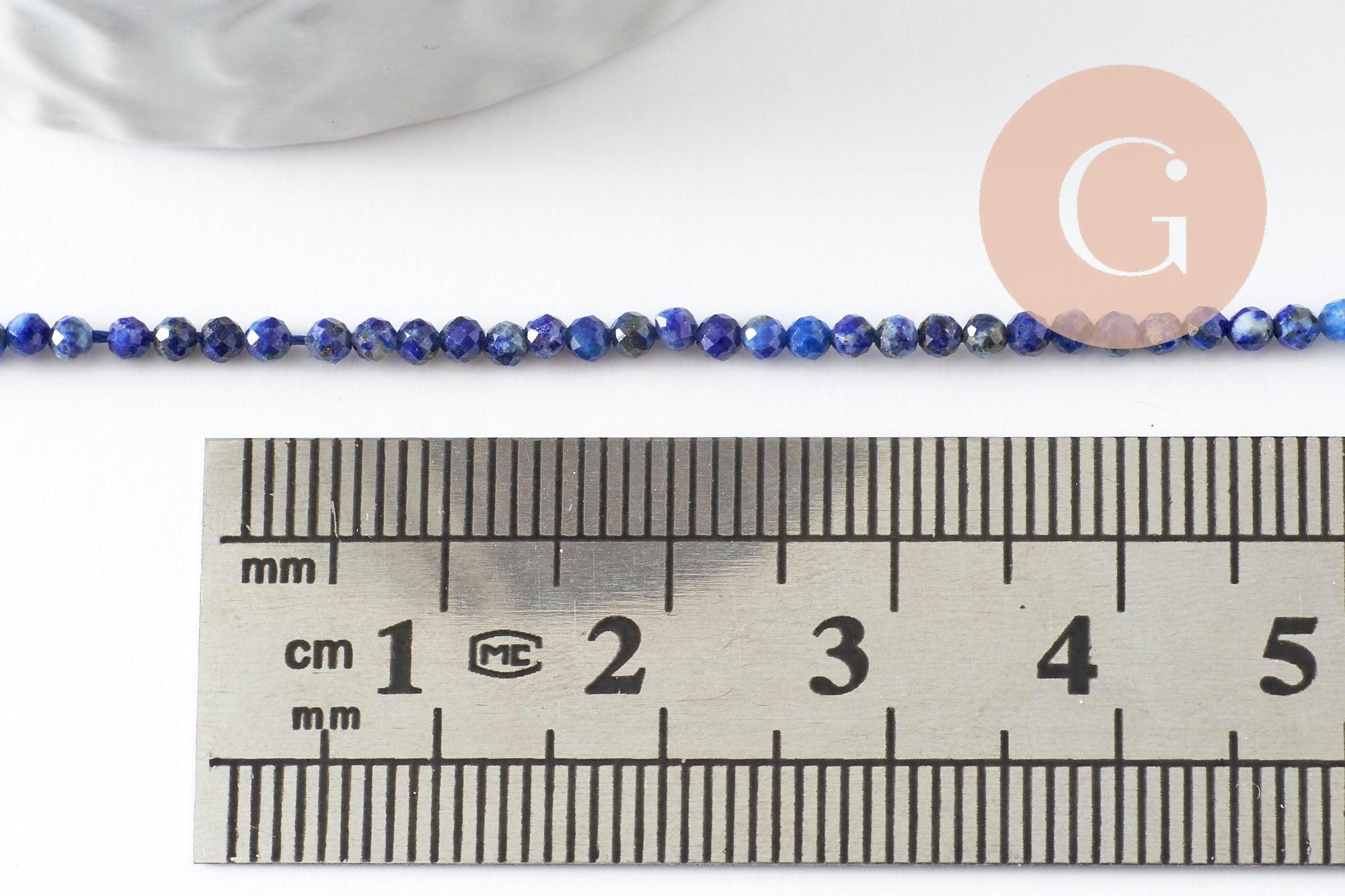 Gingerlily Perle lapis lazuli G3118 ronde 2mm fil 43cm
