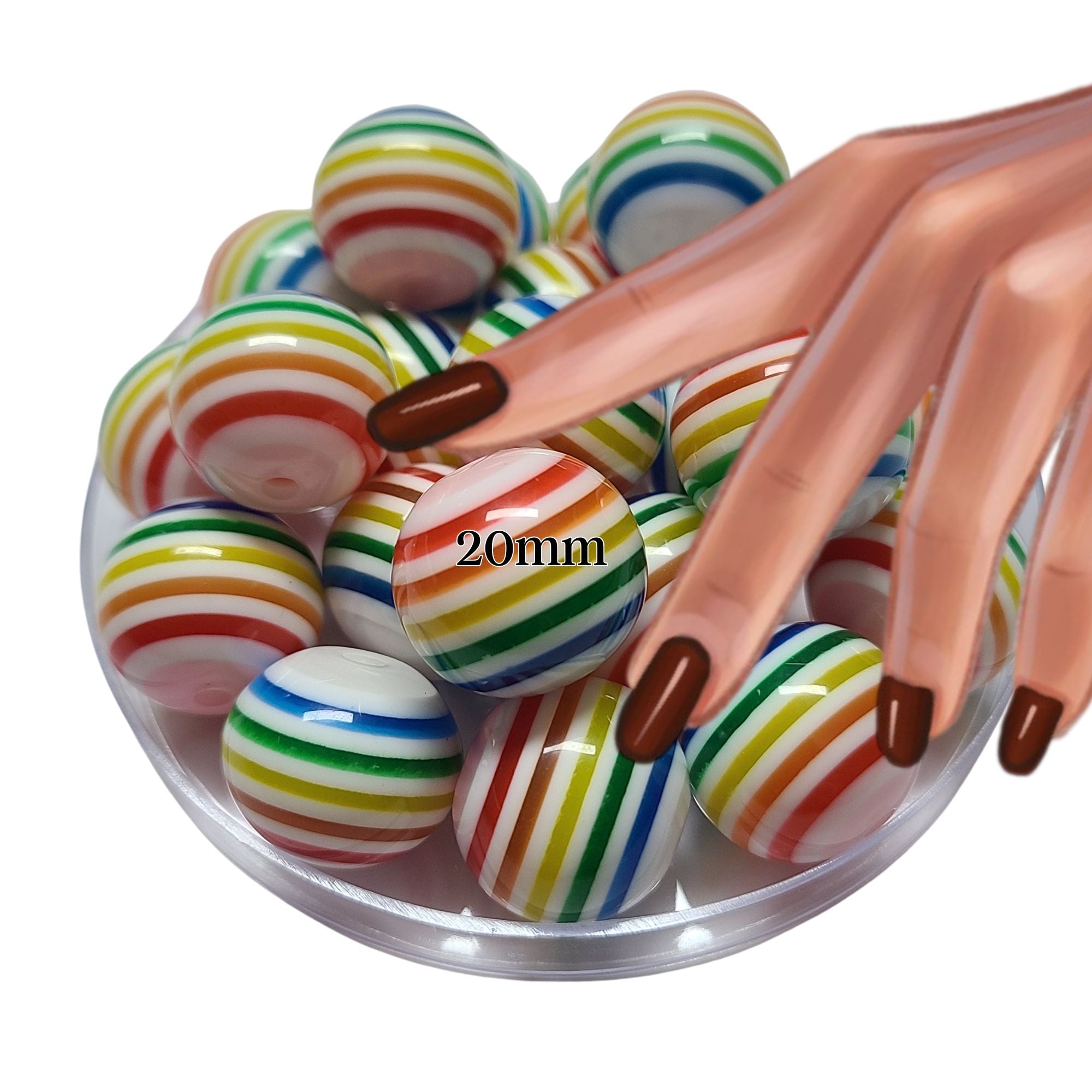 ARTSHOP Boules 20MM 17 Arc-en-ciel perles acryliques x10