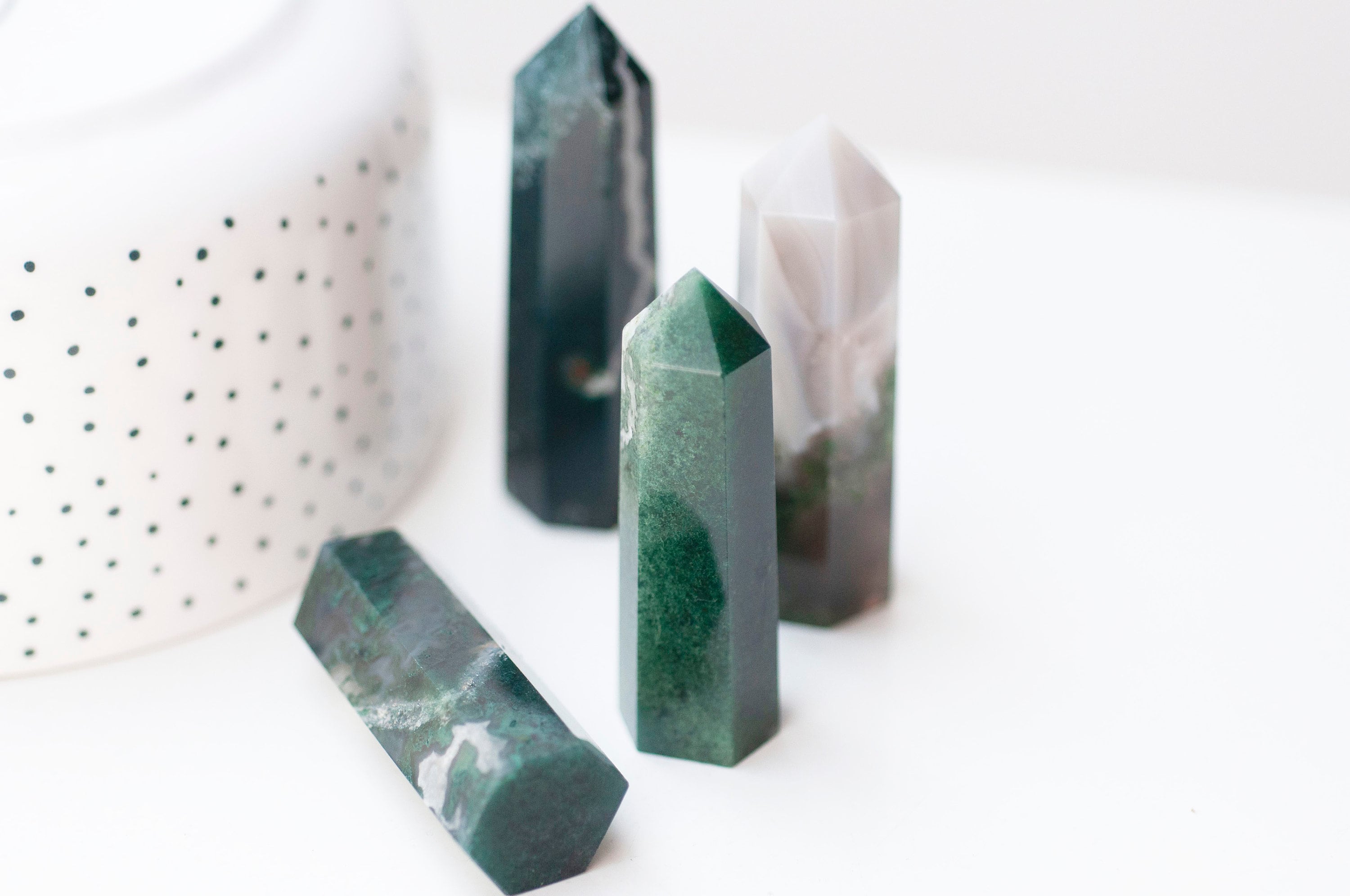 Gingerlily Pierres pointe agate mousse verte G5024 la pièce