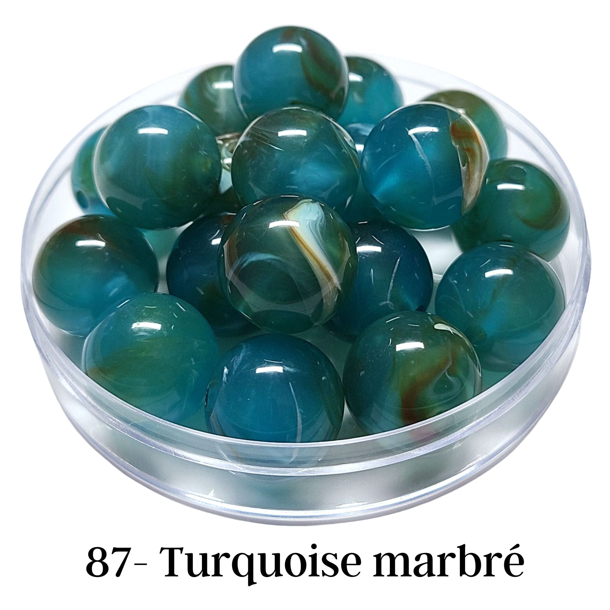 ARTSHOP 87 Boules Turquoise Marbré 20MM x10
