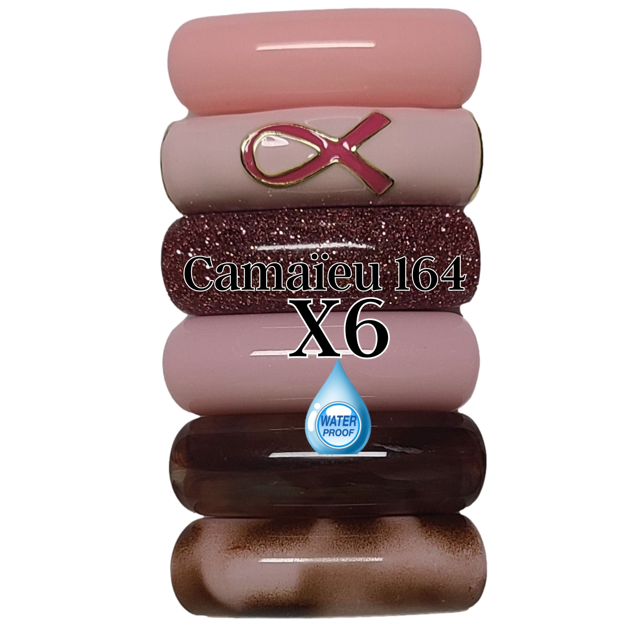 ARTSHOP Camaieux 164 lot 6 tubes 12MM ruban rose