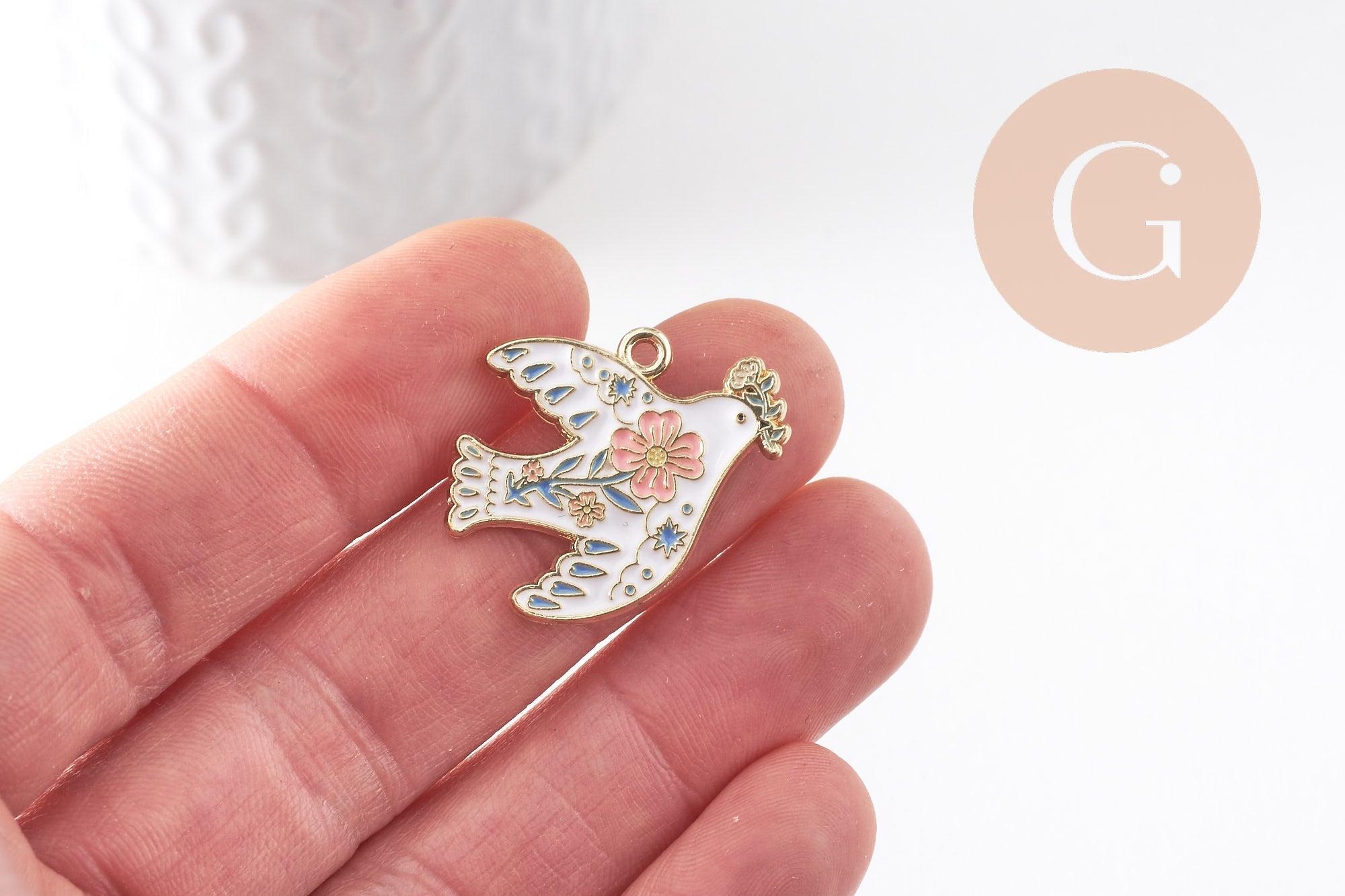 Gingerlily Pendentifs G10041 pendentif colombe blanche lot 2