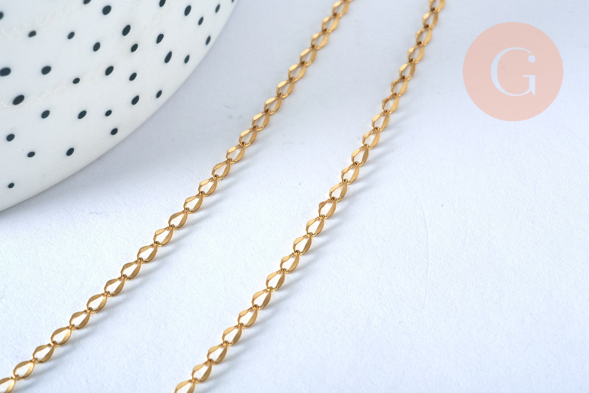 Gingerlily G3646 chaîne collier acier doré 14k 2mm 45cm