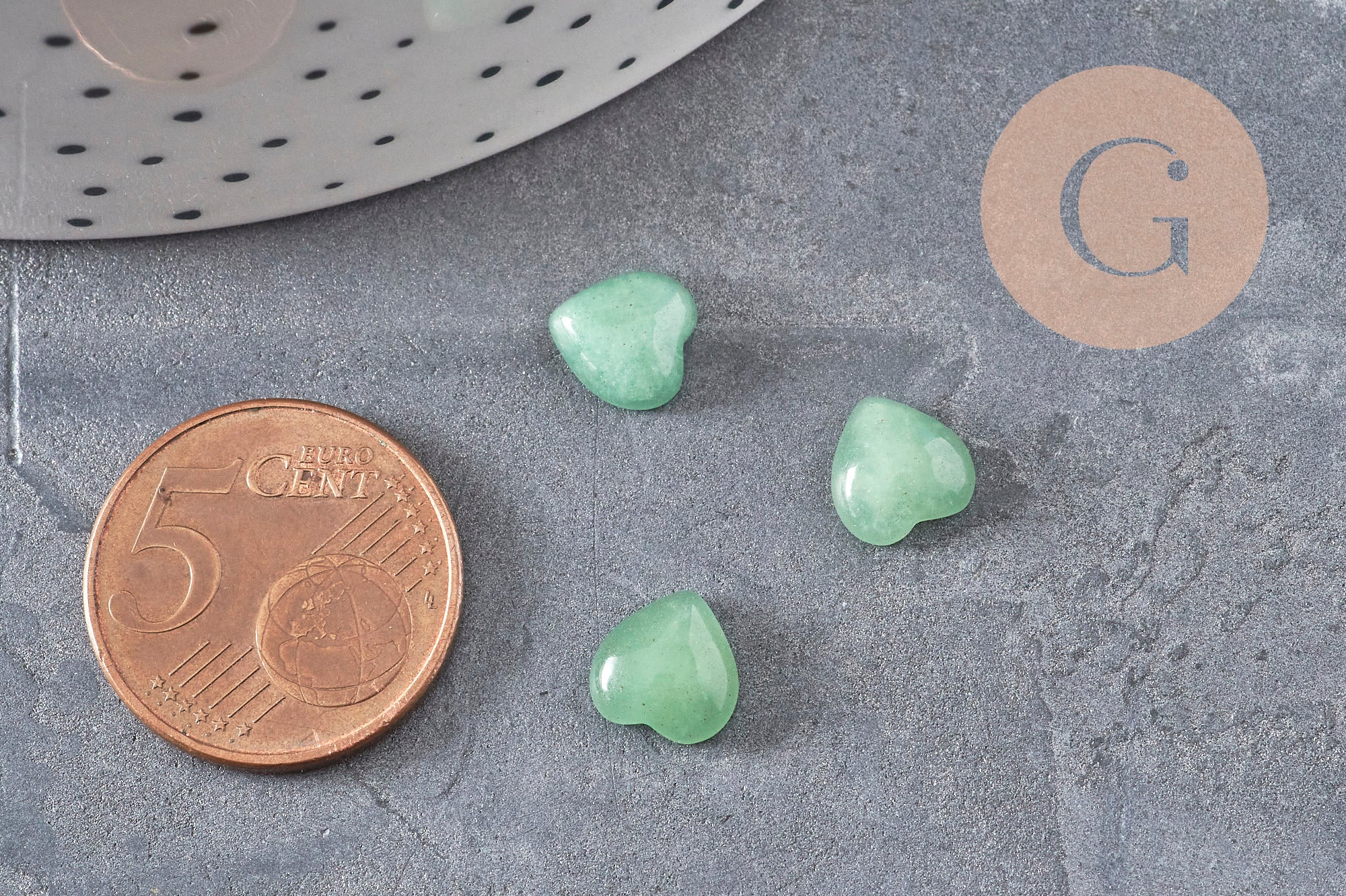 Gingerlily cabochon cœur aventurine 8x8mm x1 vert naturel