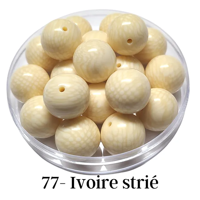 ARTSHOP Boules 20MM 77 boule ivoire strié 20mm x1
