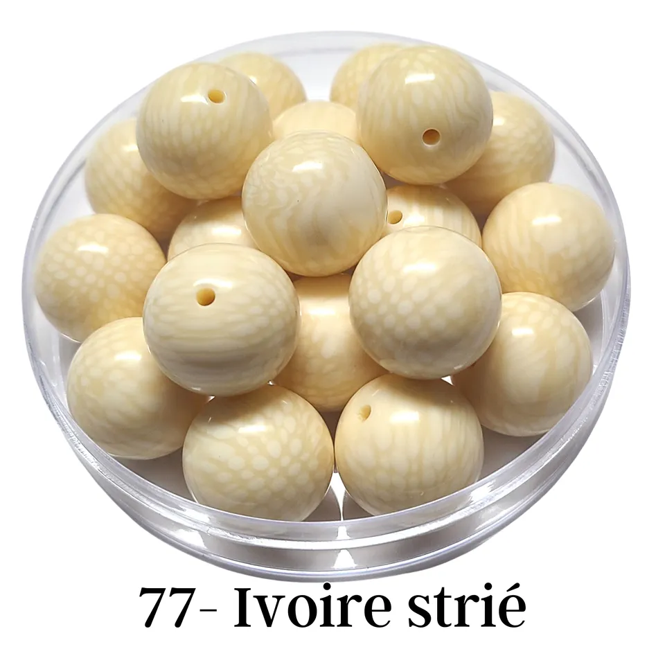 ARTSHOP Boules 20MM 77 boule ivoire strié 20mm x1