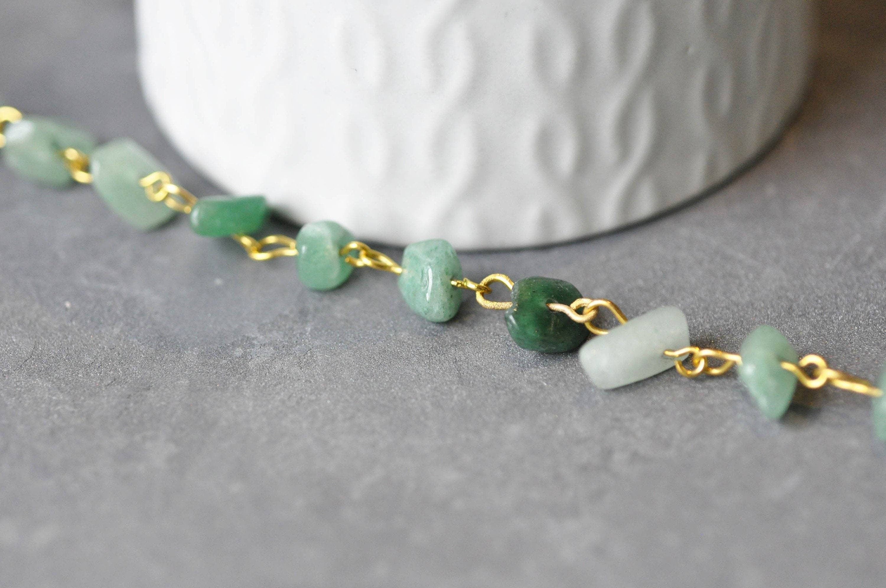 Gingerlily Chaînes Chaîne Dorée Aventurine 4.5mm 50cm