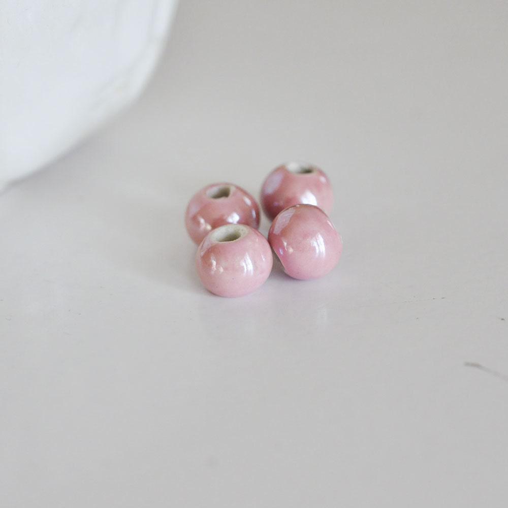 Gingerlily Perles pour bijoux DIY G2294 perle porcelaine rose lot 5