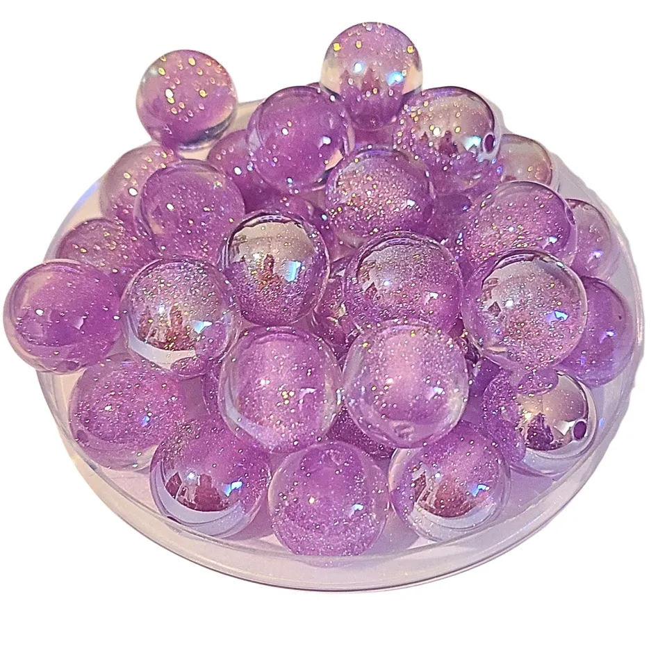 ARTSHOP Boules 271 Glitter Lilas 16 mm x15 perles acrylique