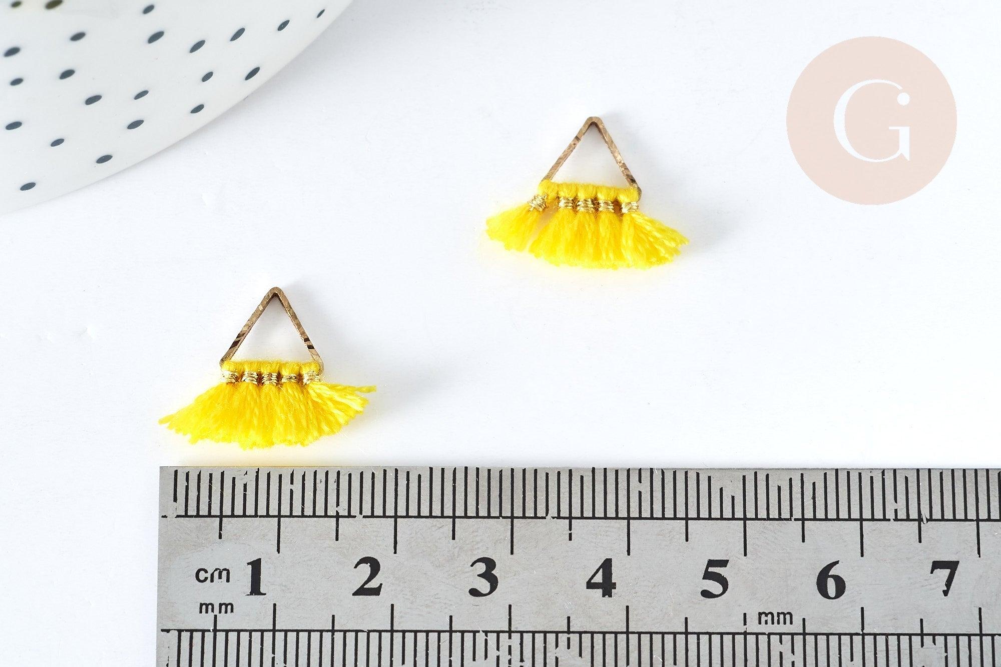 Gingerlily Breloque pompon G8215 jaune laiton doré 15mm x1