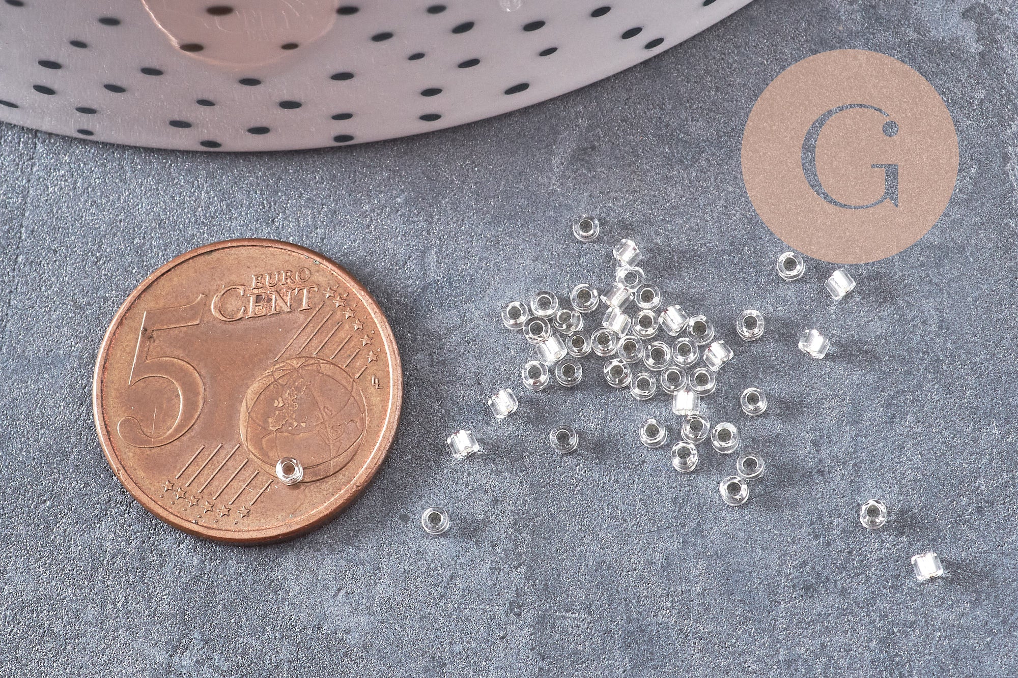 Gingerlily Perles pour bijoux DIY G10909 perle tube verre blanc argent 8g