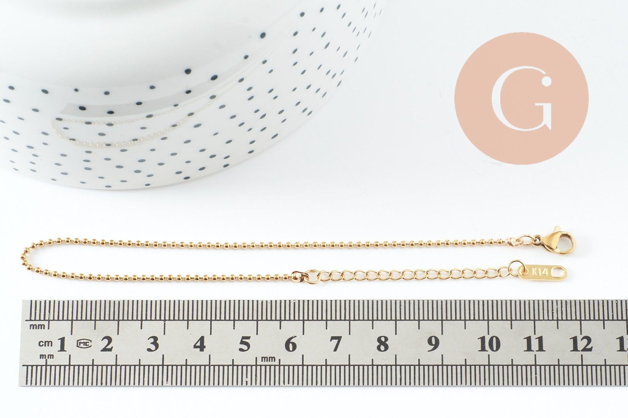 Gingerlily G9988 bracelet boule acier doré 18.5cm