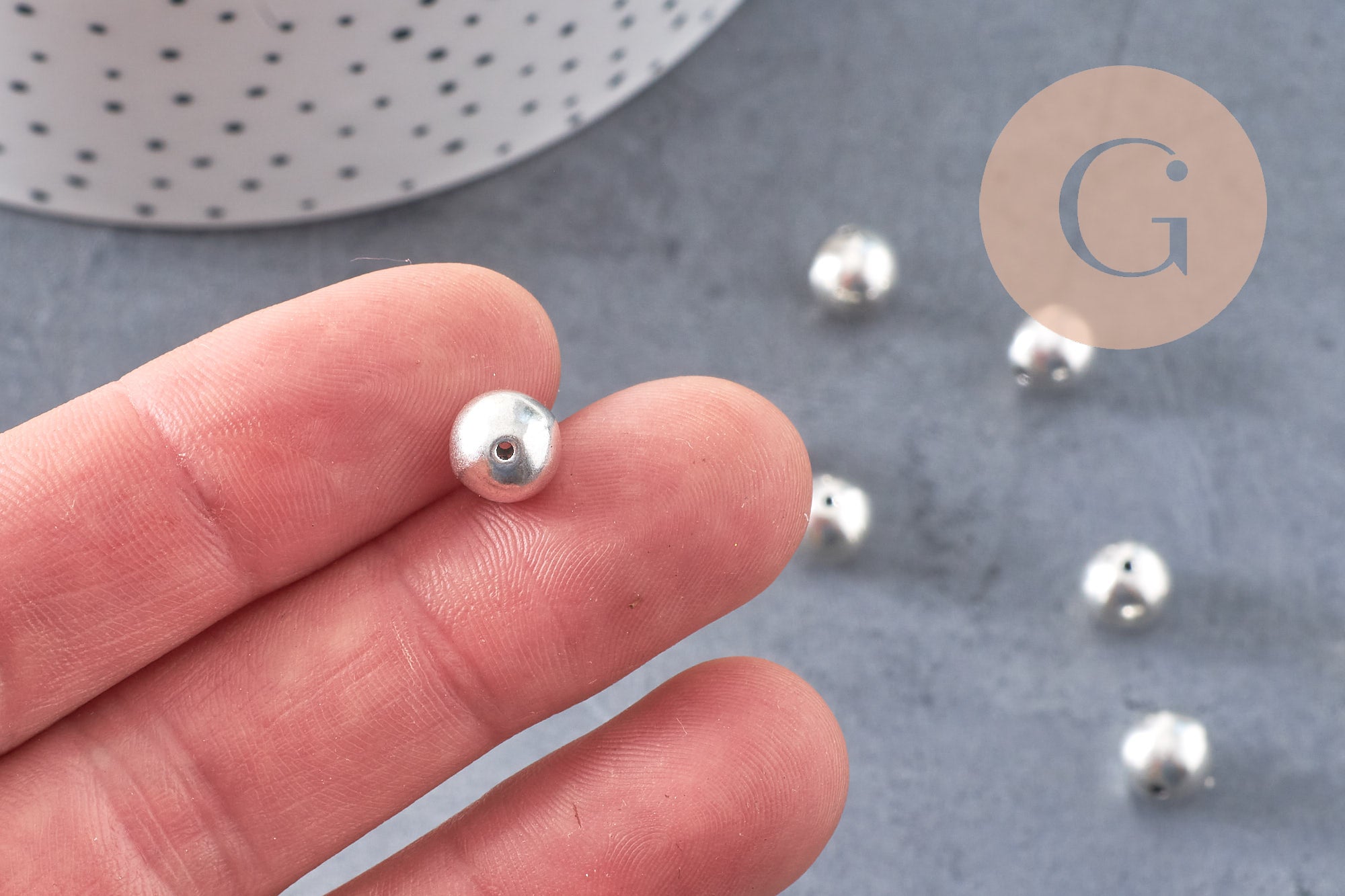 Gingerlily Perles ronde argent tibétain vieilli 8mm perle x10