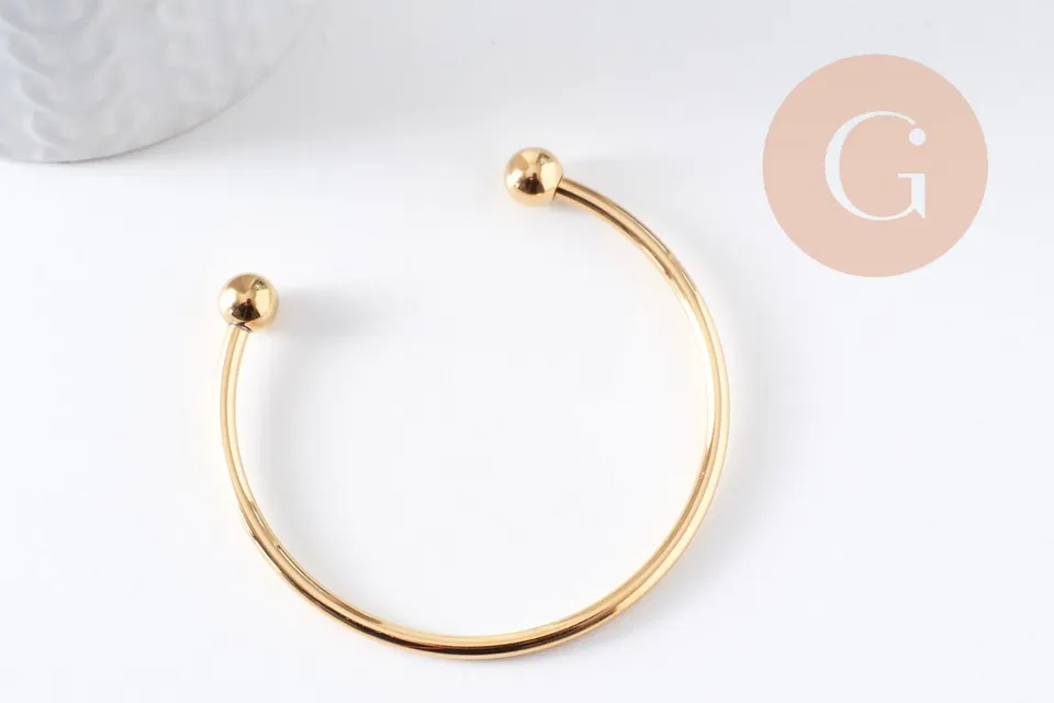 Gingerlily G10311 bracelet jonc ouvert doré 60mm x1