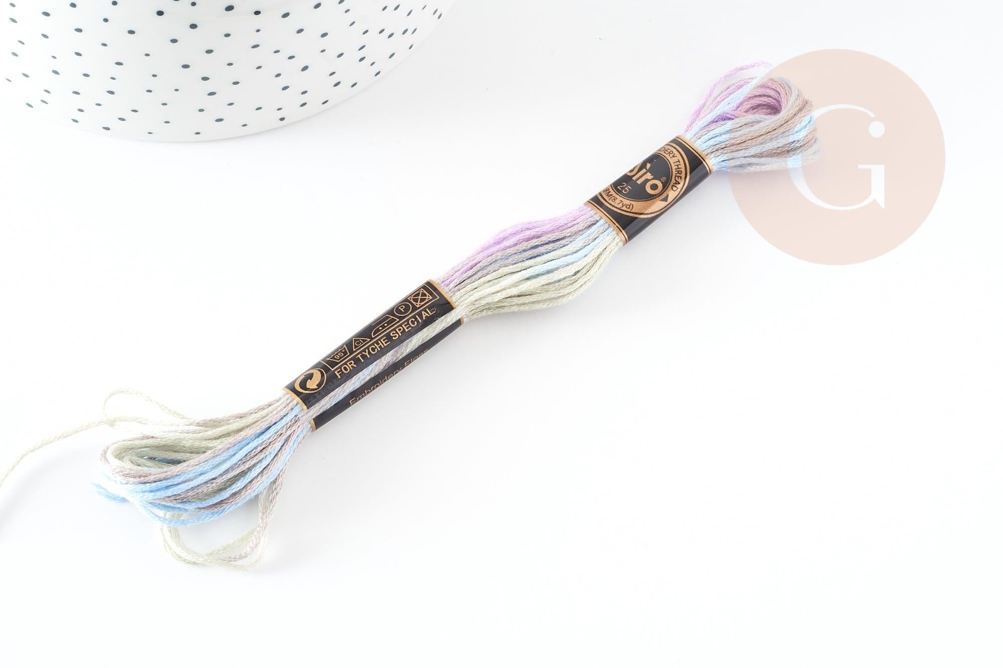 Gingerlily Fil à Broder Dégradé Bleu Violet 0.5mm 8m