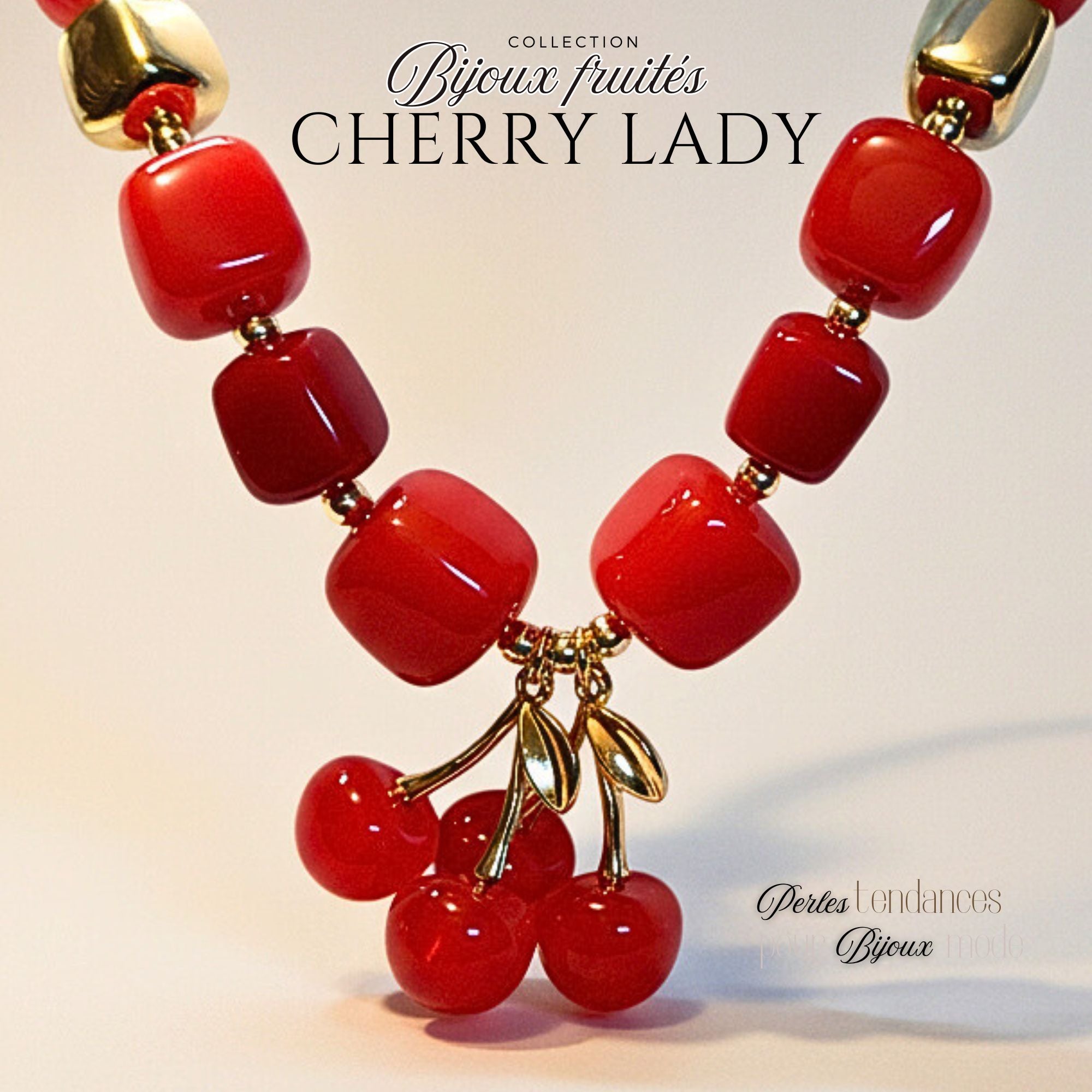 ARTSHOP Cherry Lady Kit Collier Cerise 48 cm acrylique