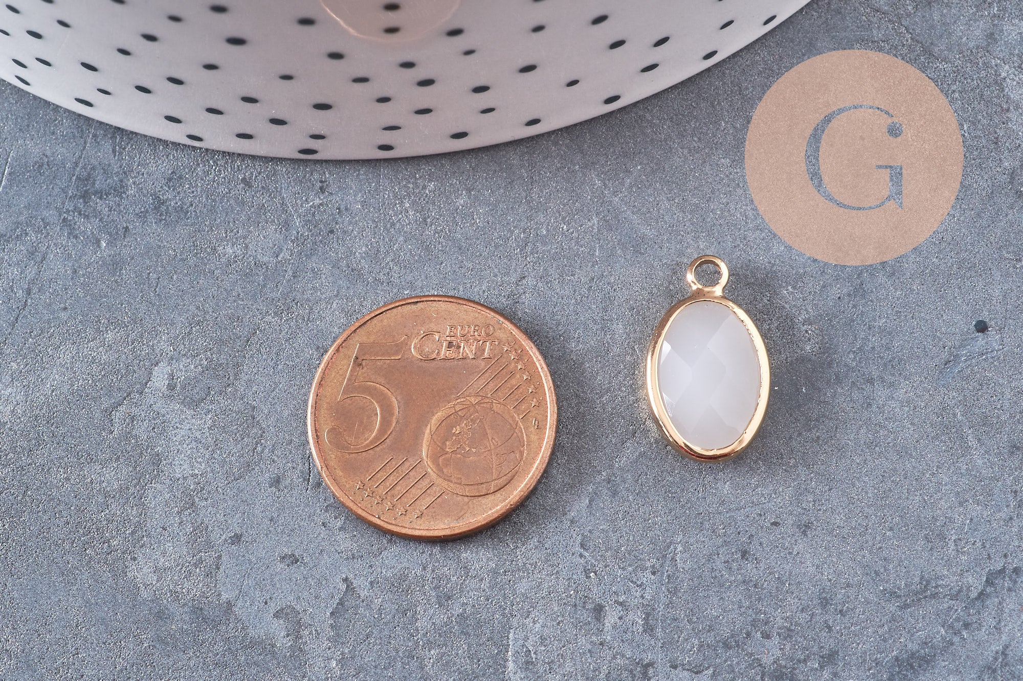 Gingerlily G10929 pendentif goutte verre blanc facetté 15,5 mm
