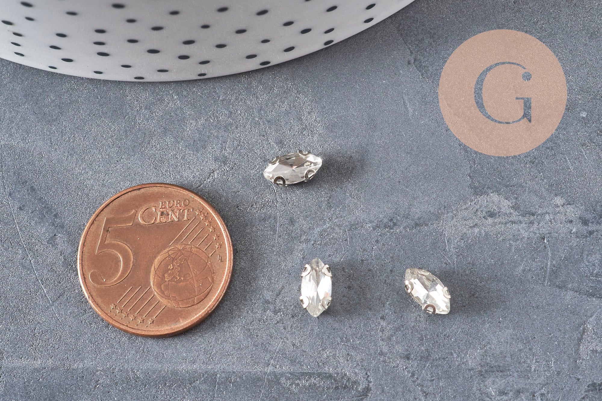 Gingerlily Cabochon navette cristal transparent 8x4mm x10