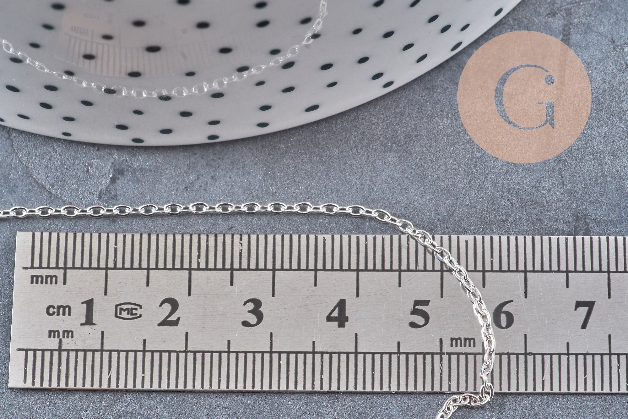 Gingerlily Perles G10865 chaîne forçat acier 304 argenté 1 mètre