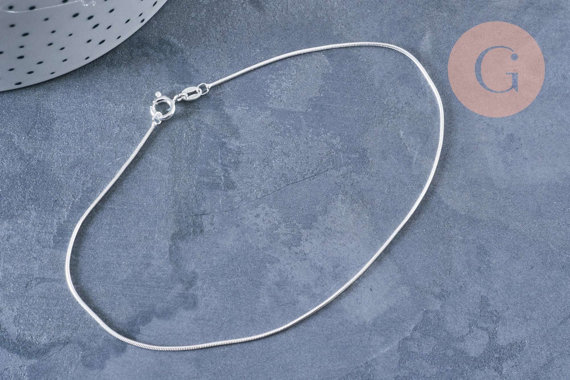 Gingerlily Chaînes chaîne cheville serpent argent 925 25,4cm