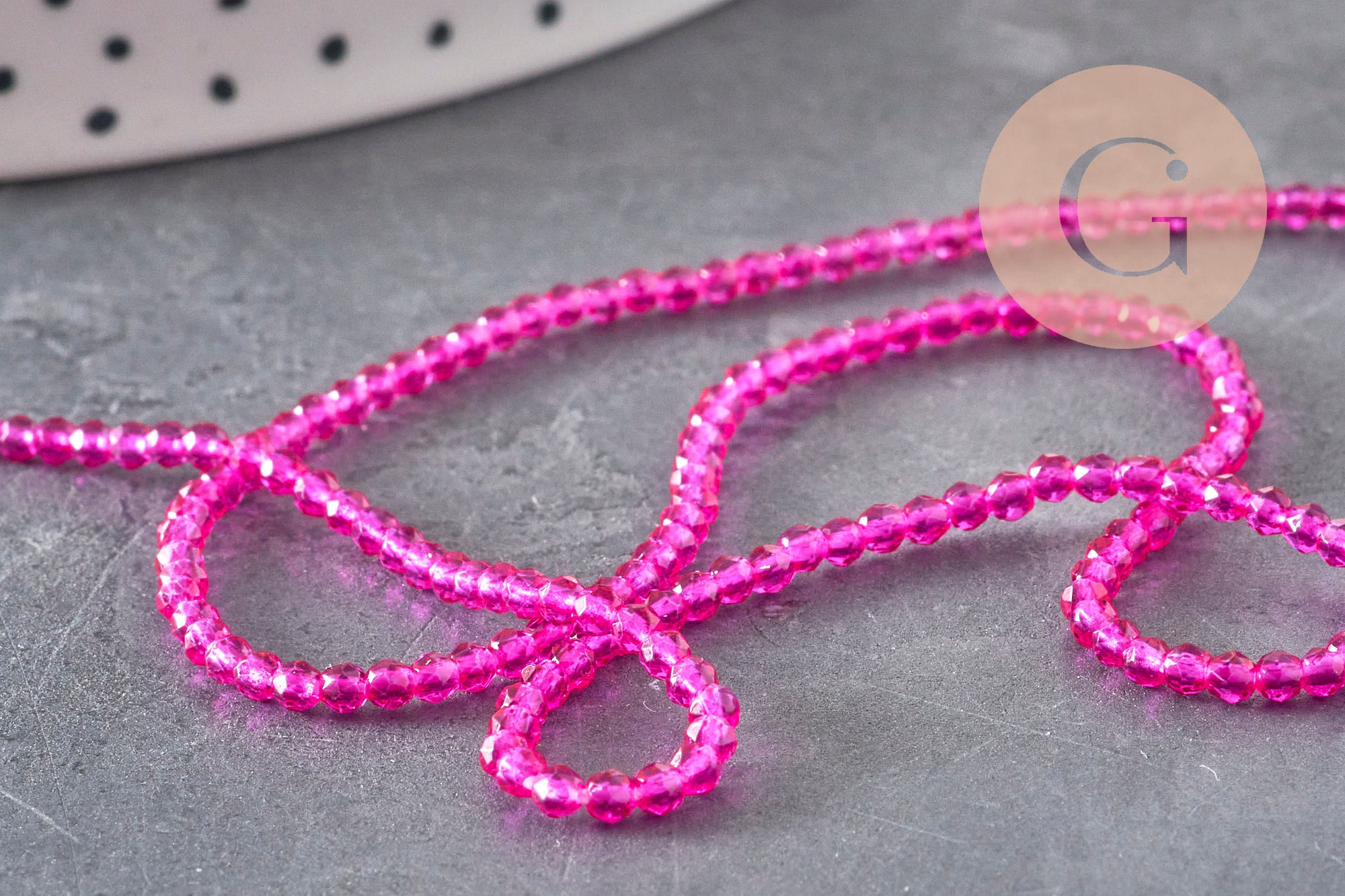 Gingerlily Perles Abacus G11342 fil perles cristal rose 2mm