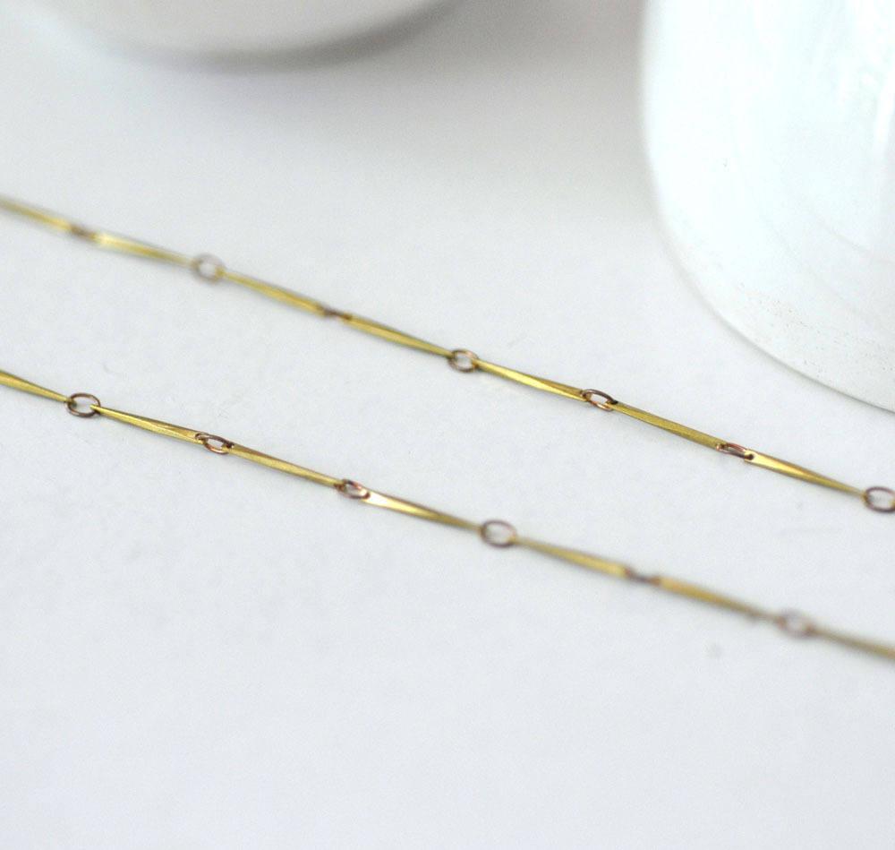 Gingerlily Chaînes pour bijoux DIY maille losanges laiton brut 50 cm