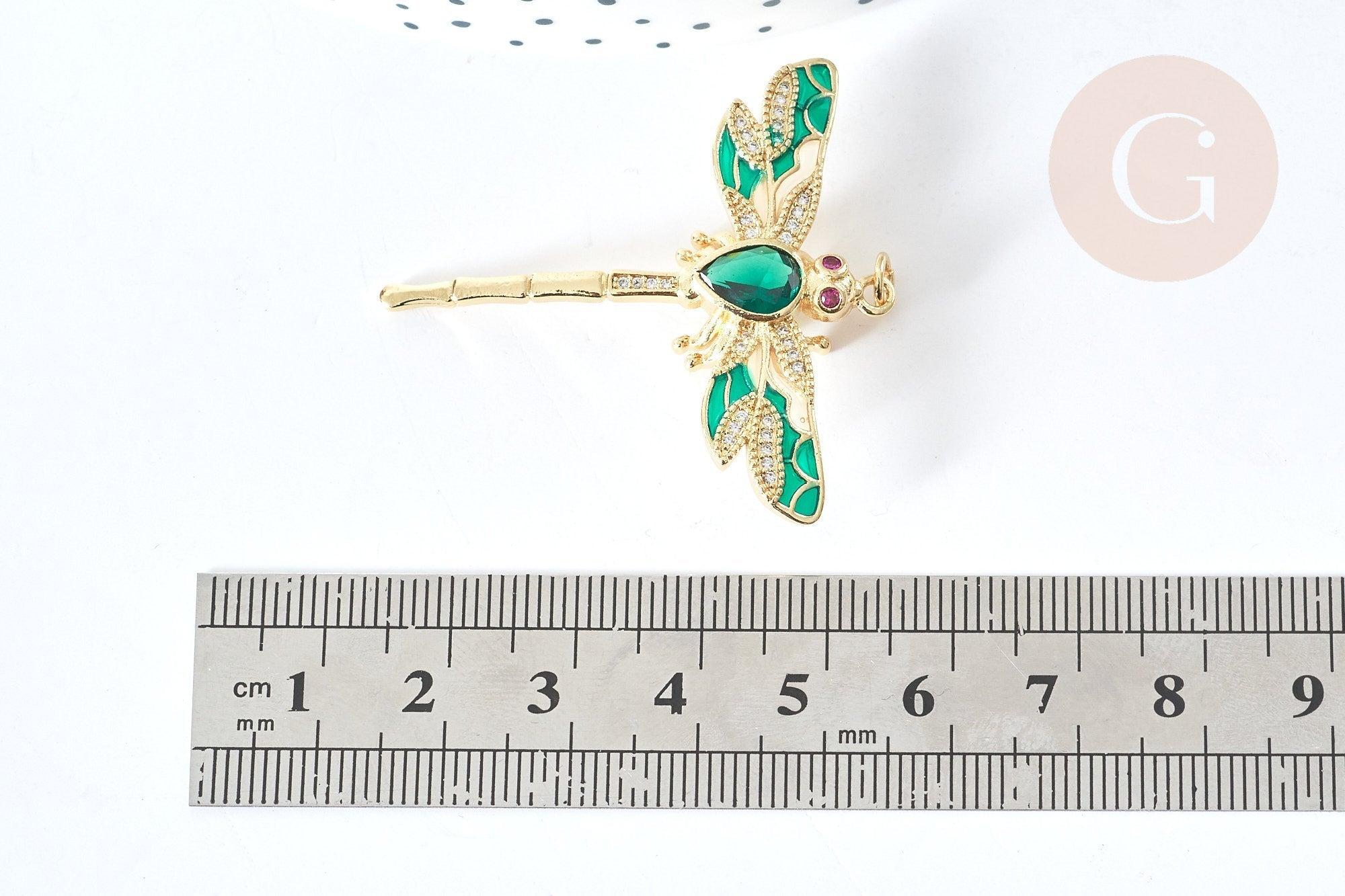 Gingerlily G8072 pendentif libellule laiton doré 42mm