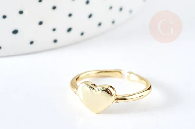 Gingerlily Apprêts Cœur G8442 bague réglable 18mm