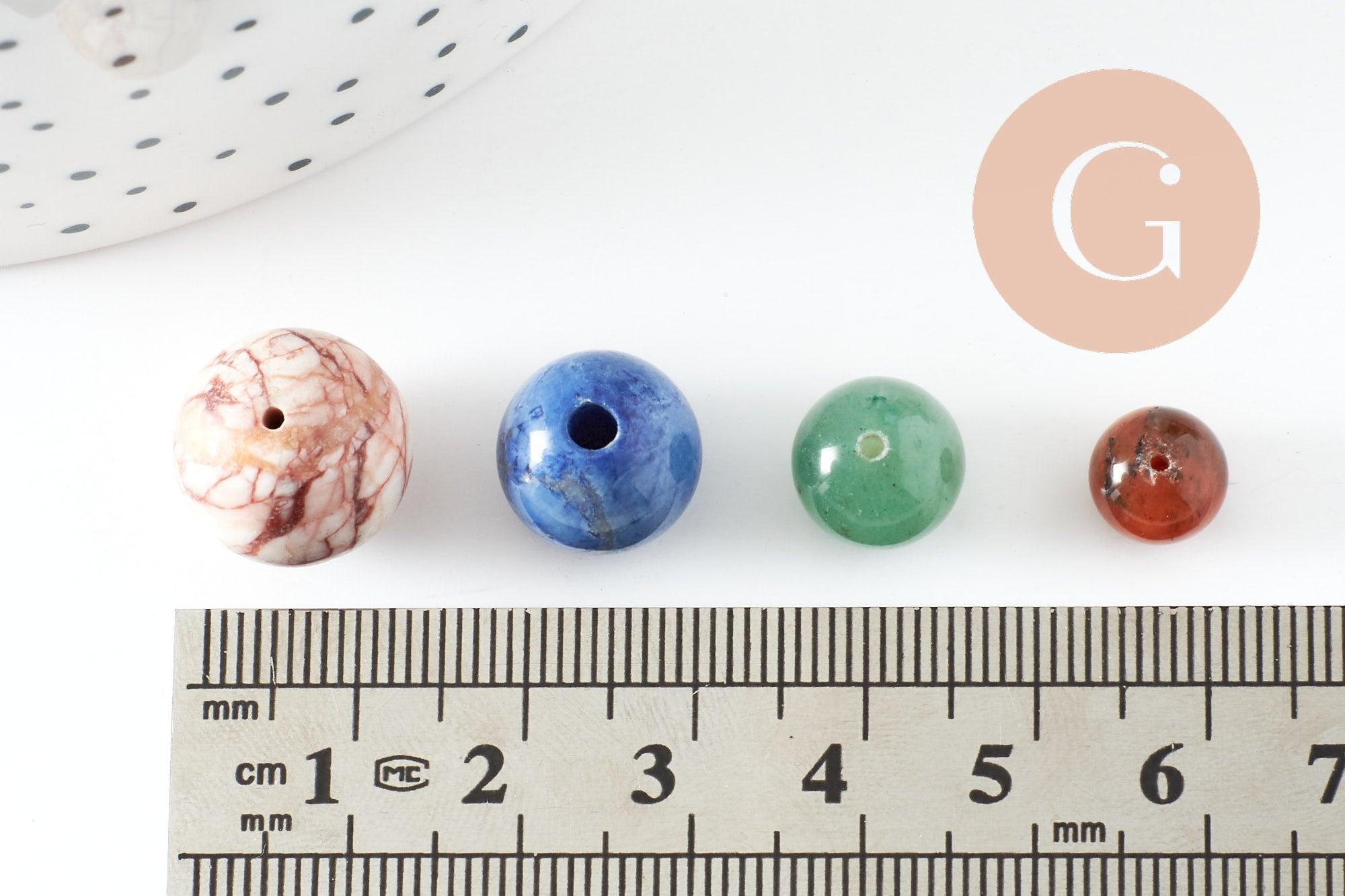 Gingerlily Perles pierre naturelle rondes 4-16mm 50g