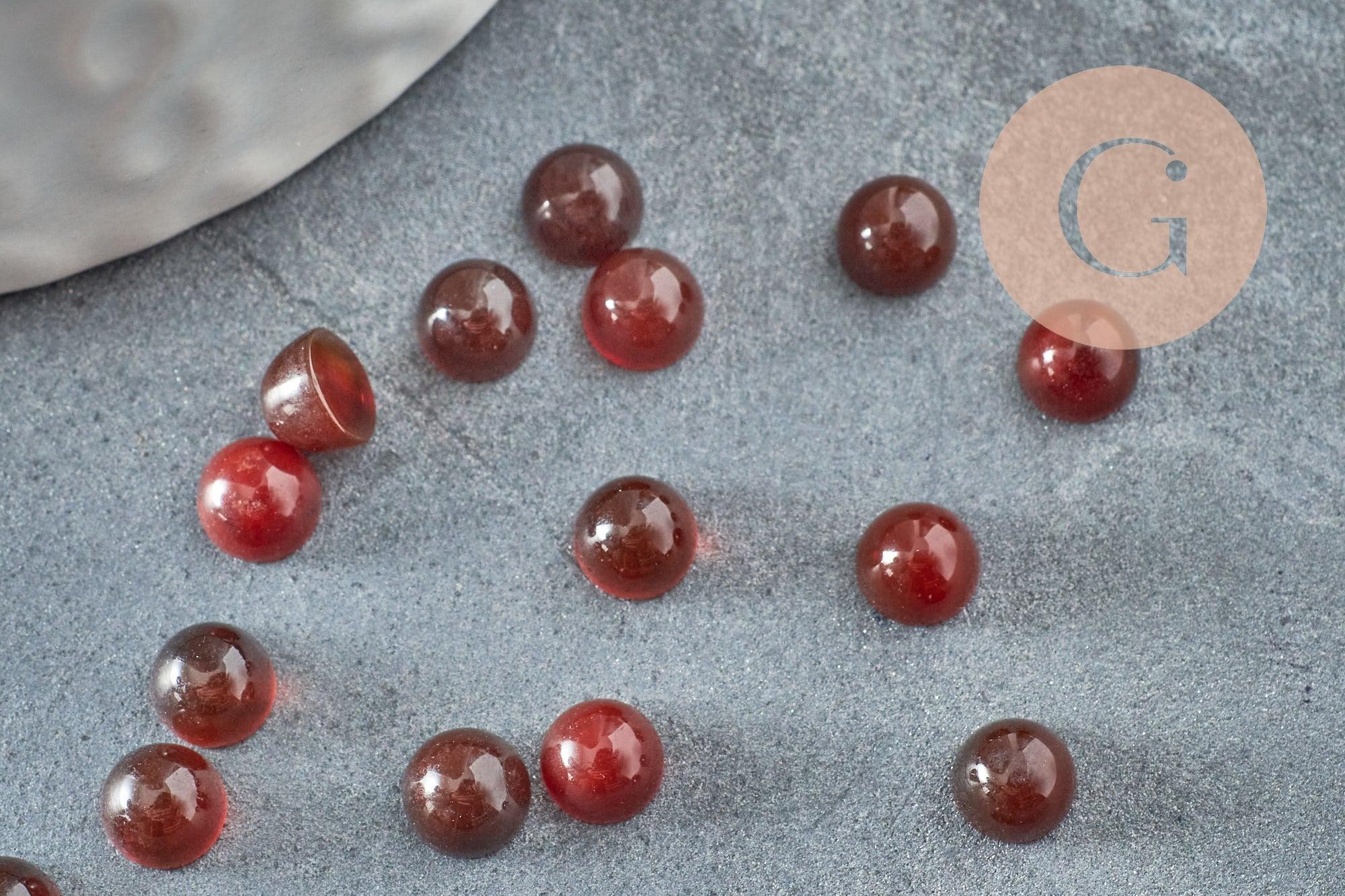 Gingerlily Cabochon agate orange 5 mm à coller x1