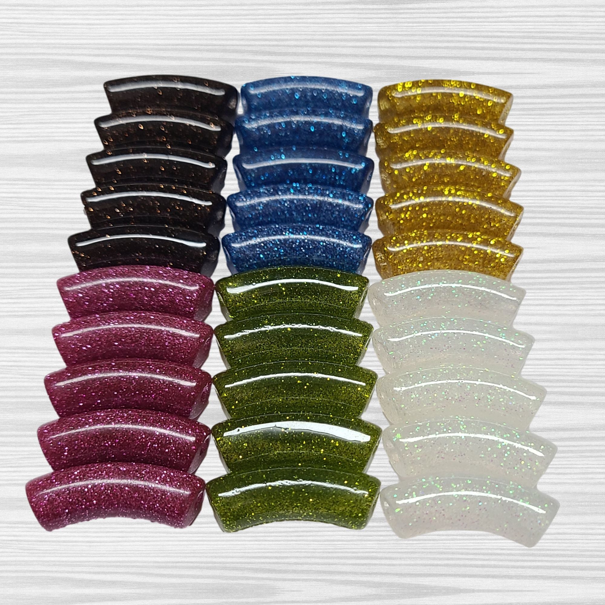 ARTSHOP Camaieux 85 lot 30 tubes incurvés 12mm glitter