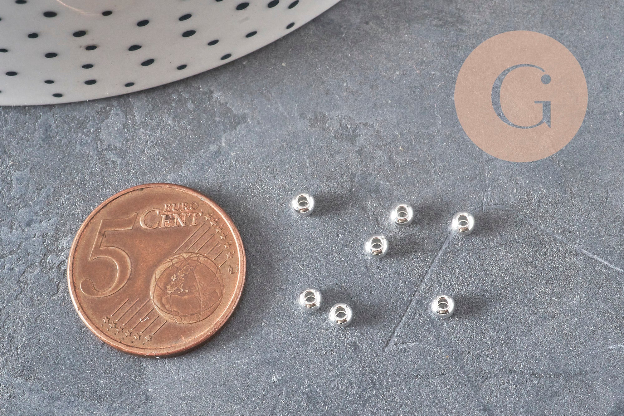 Gingerlily Perles DIY perle ronde acier 3mm x10 argenté G11349