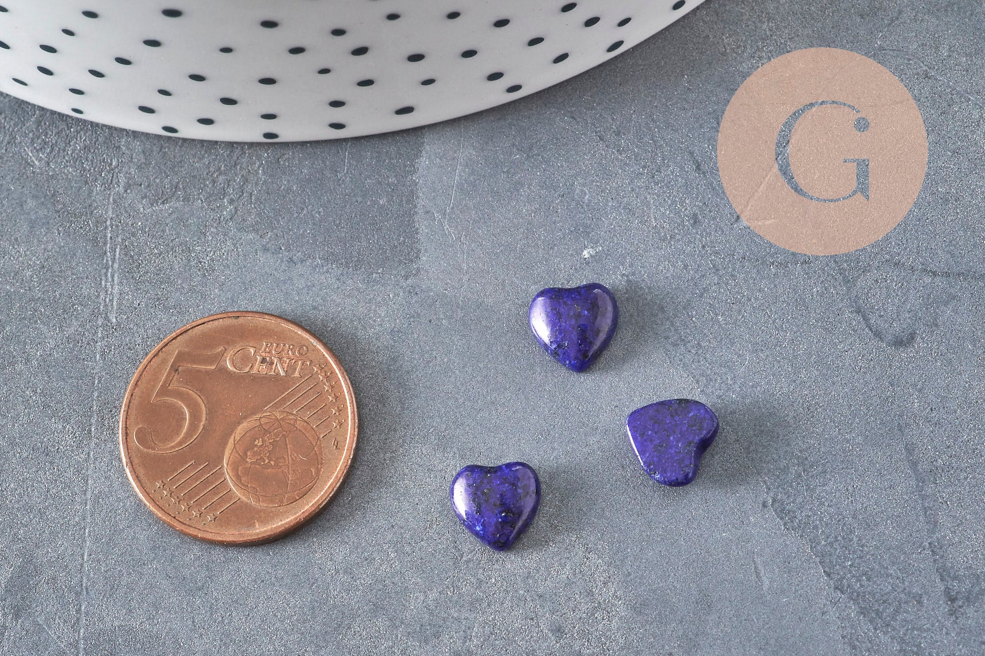 Gingerlily Cabochon coeur lapis lazuli 8x8mm x1