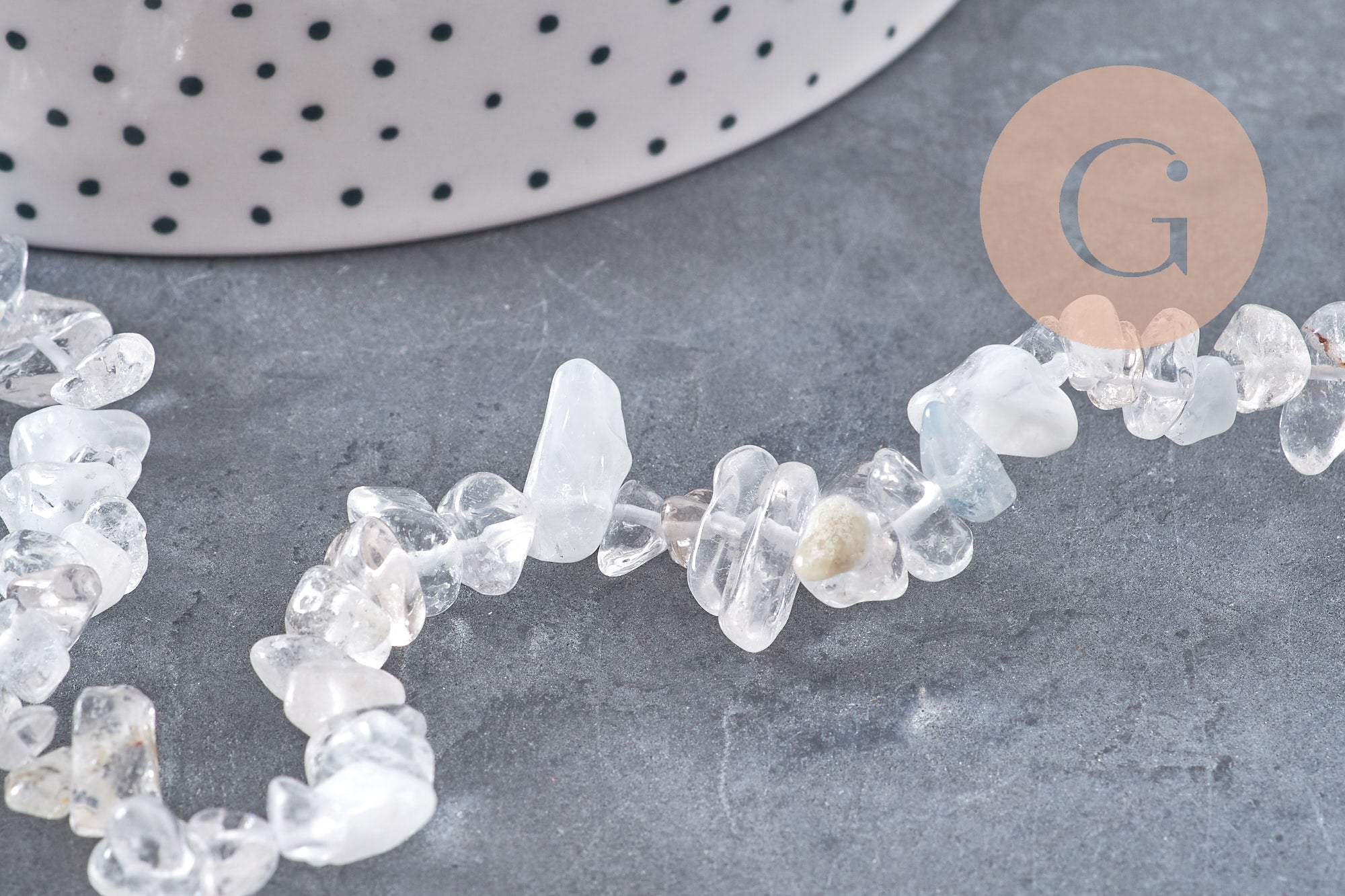 Gingerlily Perles pour bijoux DIY cristal de roche 80cm G10911